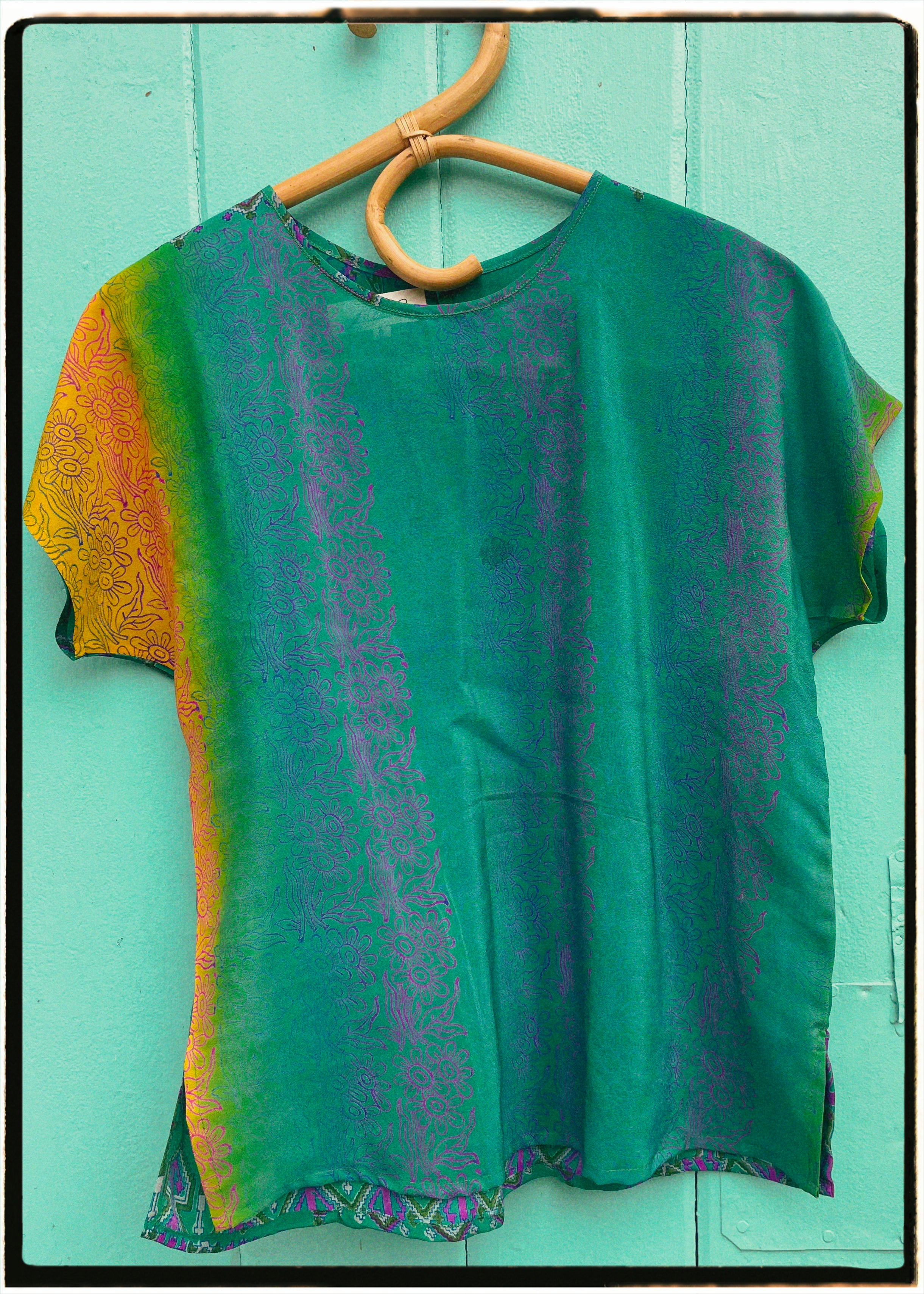 Viola Silk Crepe T-Shirt ~ Flamenco S