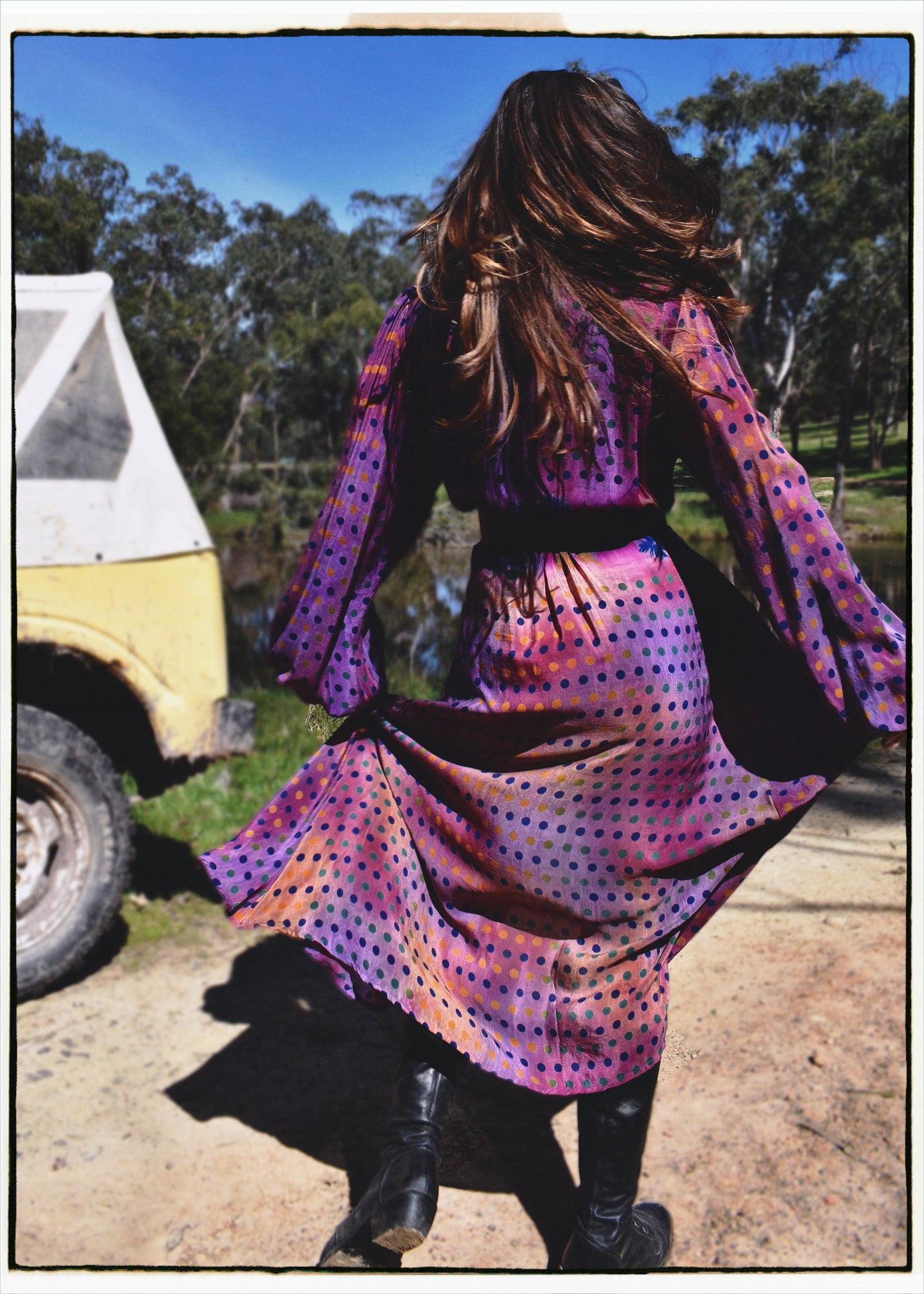 Caladium Wrap Silk Dress ~ Tweed XL