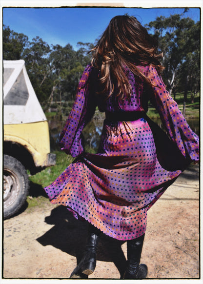 Caladium Wrap Silk Dress ~ Tweed XL