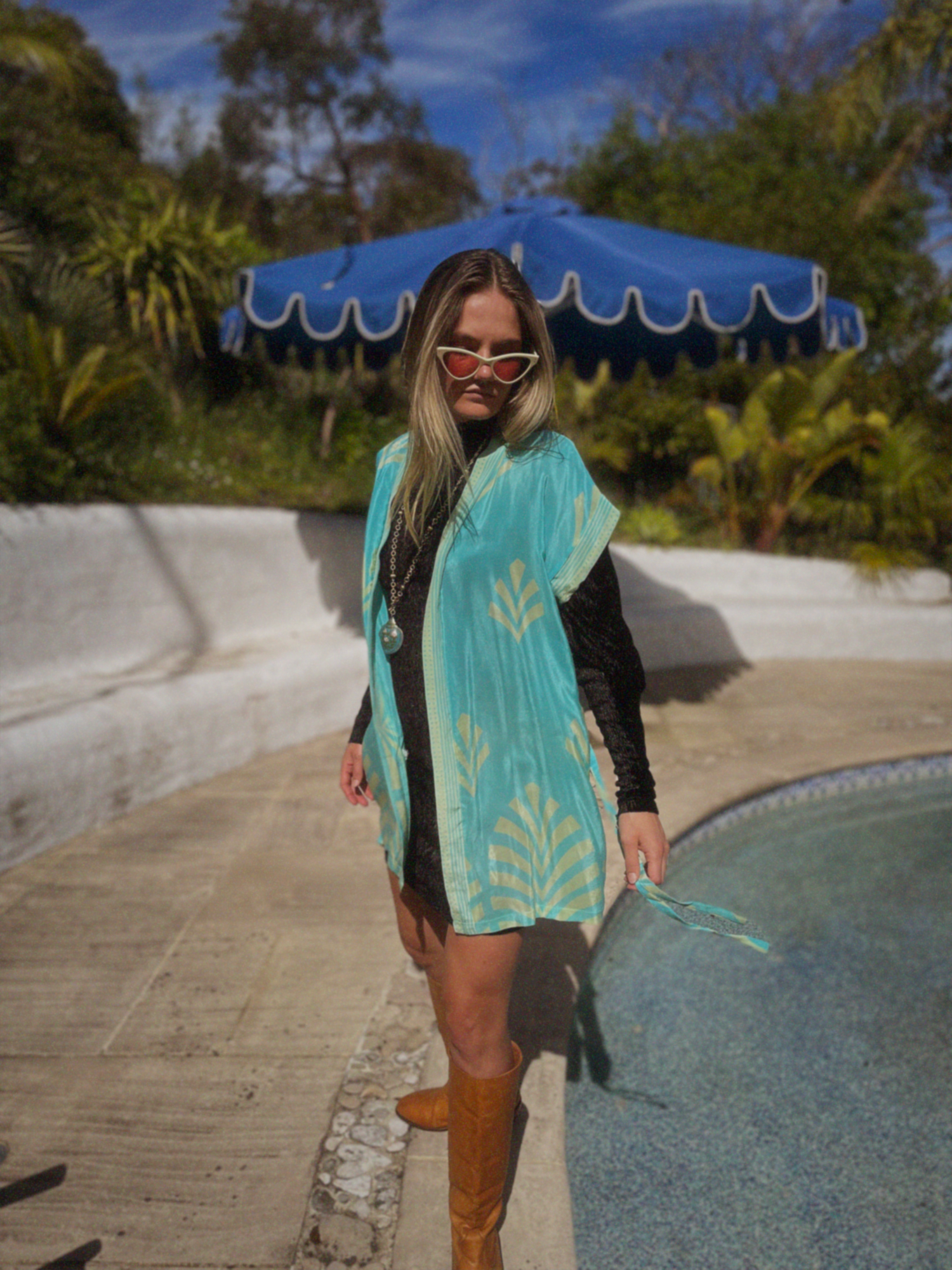 Pilea Silk Crepe Wrap Kimono Top ~ Petit S/M