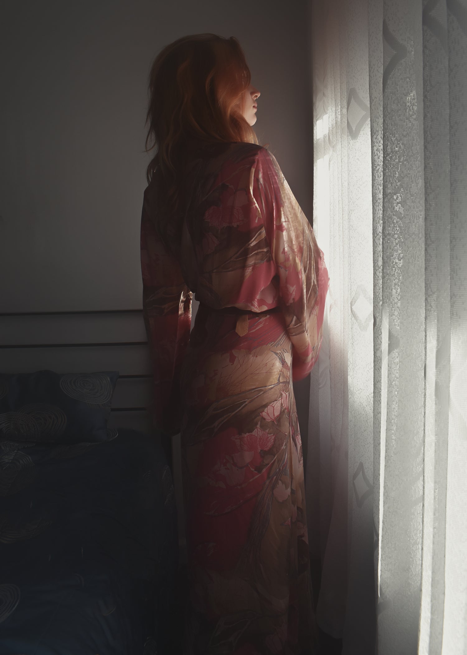 Caladium Wrap Silk Dress ~  Taos XL