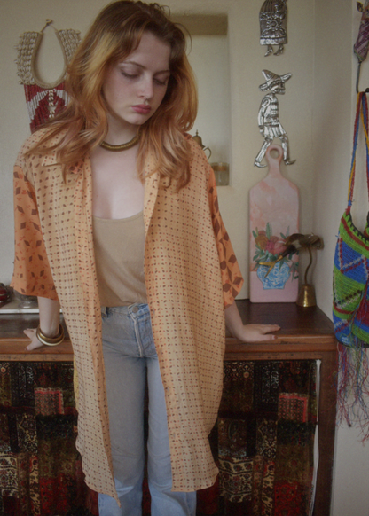 Astralagus Silk Crepe Oversized Shirt ~ Marigold