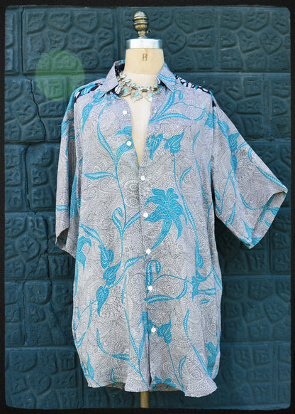 Astralagus Silk Crepe Oversized Shirt ~ Cinder