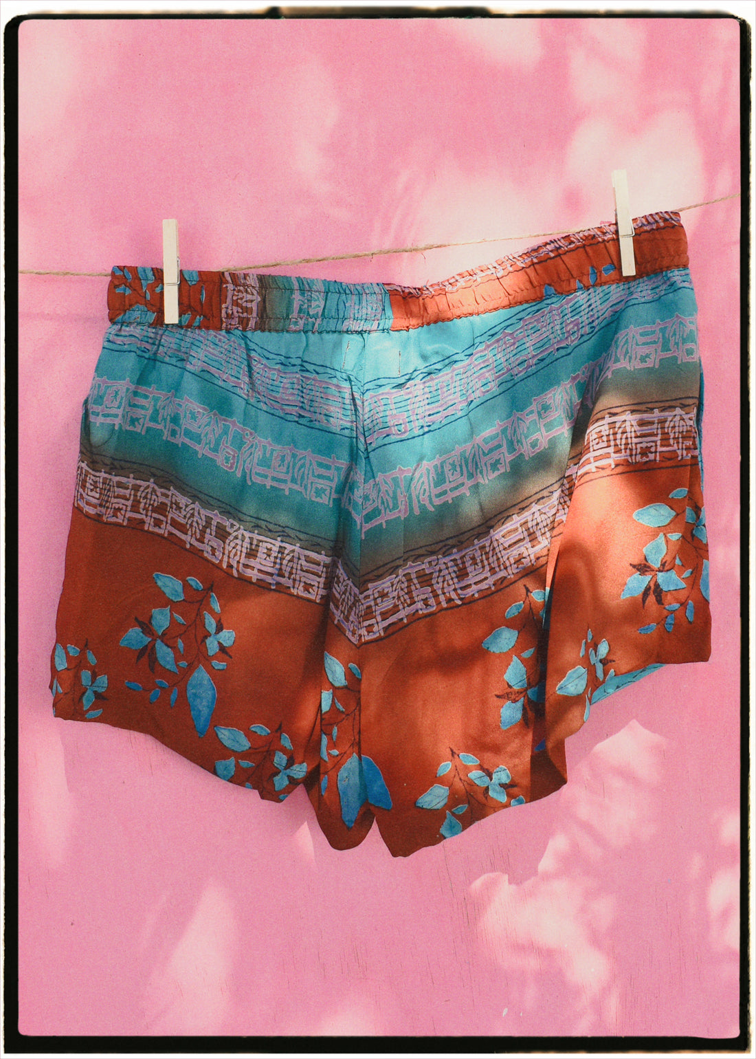 Fumaria Silk Shorts ~ Rust L
