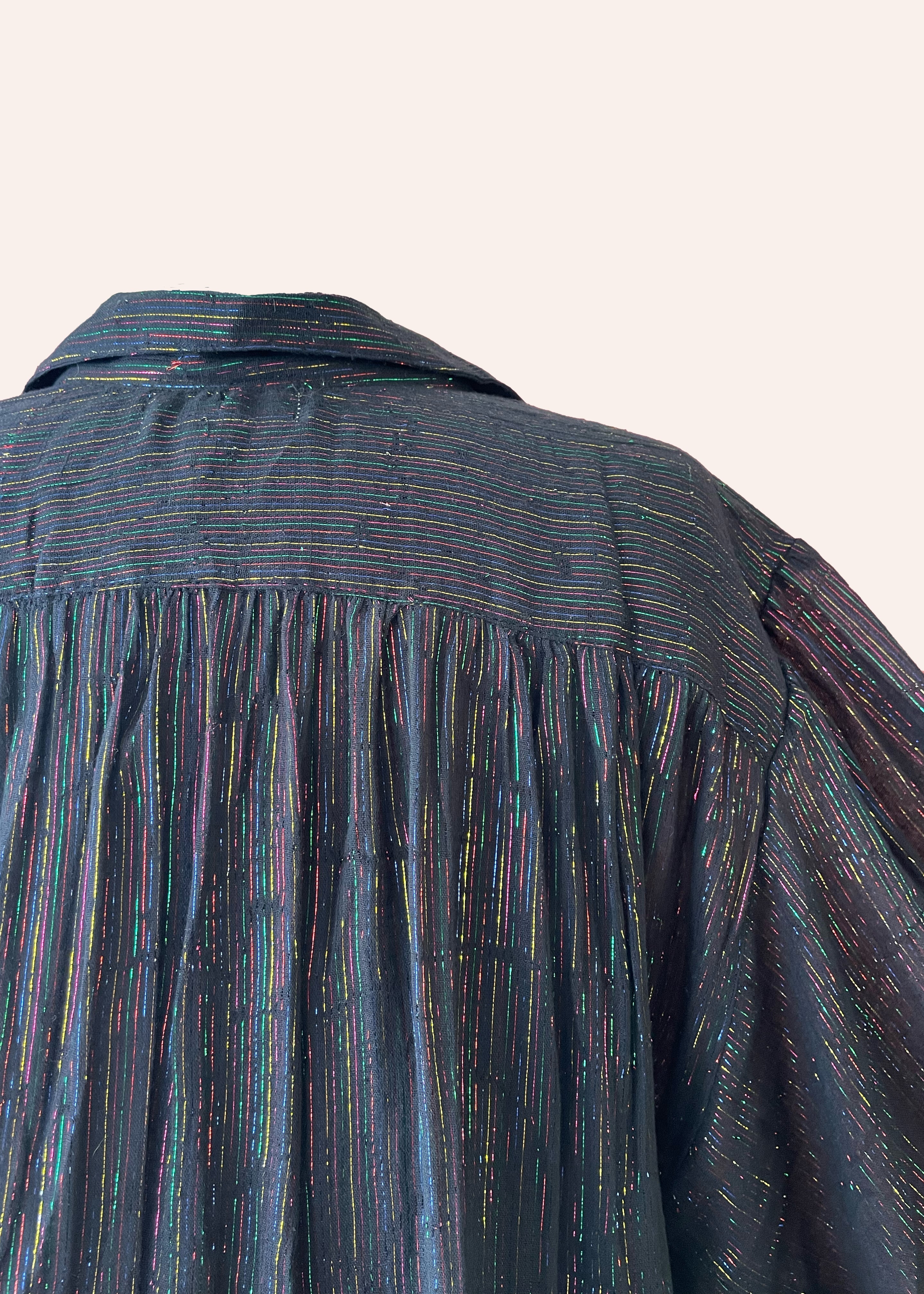 Phool quilted bodice hand block-print cotton muslin satin trim shirring elastic vintage bohemian hippy  boho chic chasing Unicorns Spell and the gypsy lurex rainbow pinstripe black Indian 