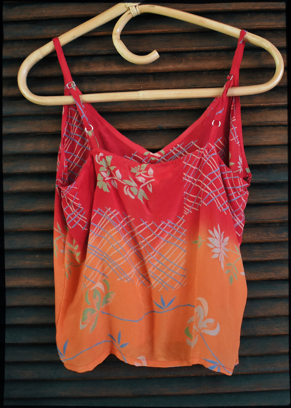 Reseda Silk Crepe Camisole Top ~ Lava XS