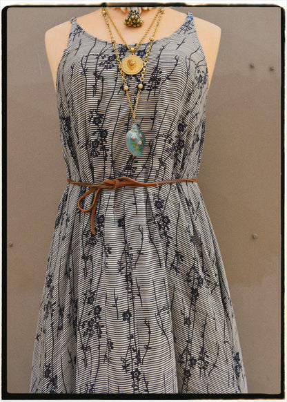 Eustoma Silk Crepe Swing Maxi Dress ~ Niagara L