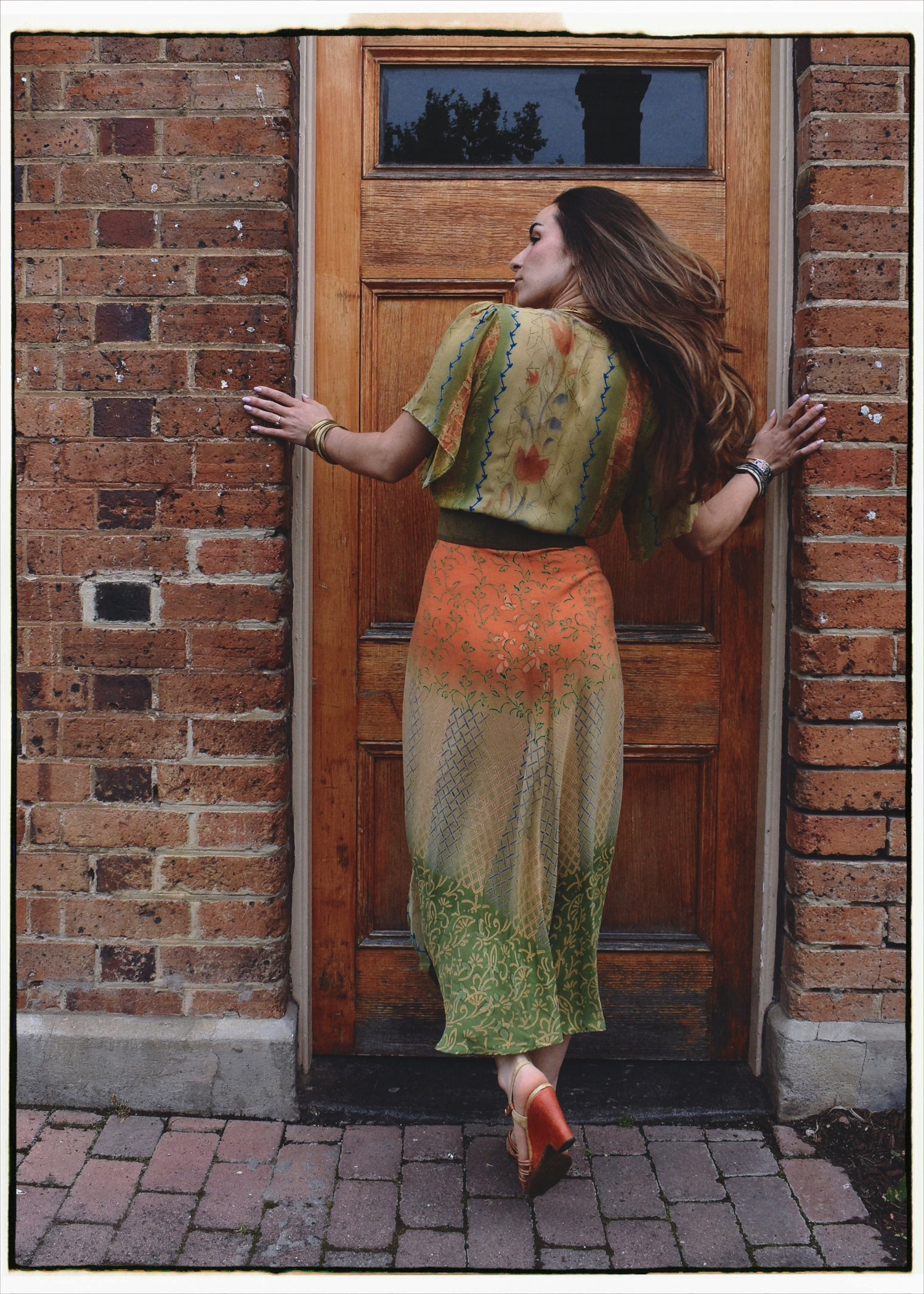 Liatris Silk Crepe Flutter Sleeve Wrap Dress ~ Mojave L