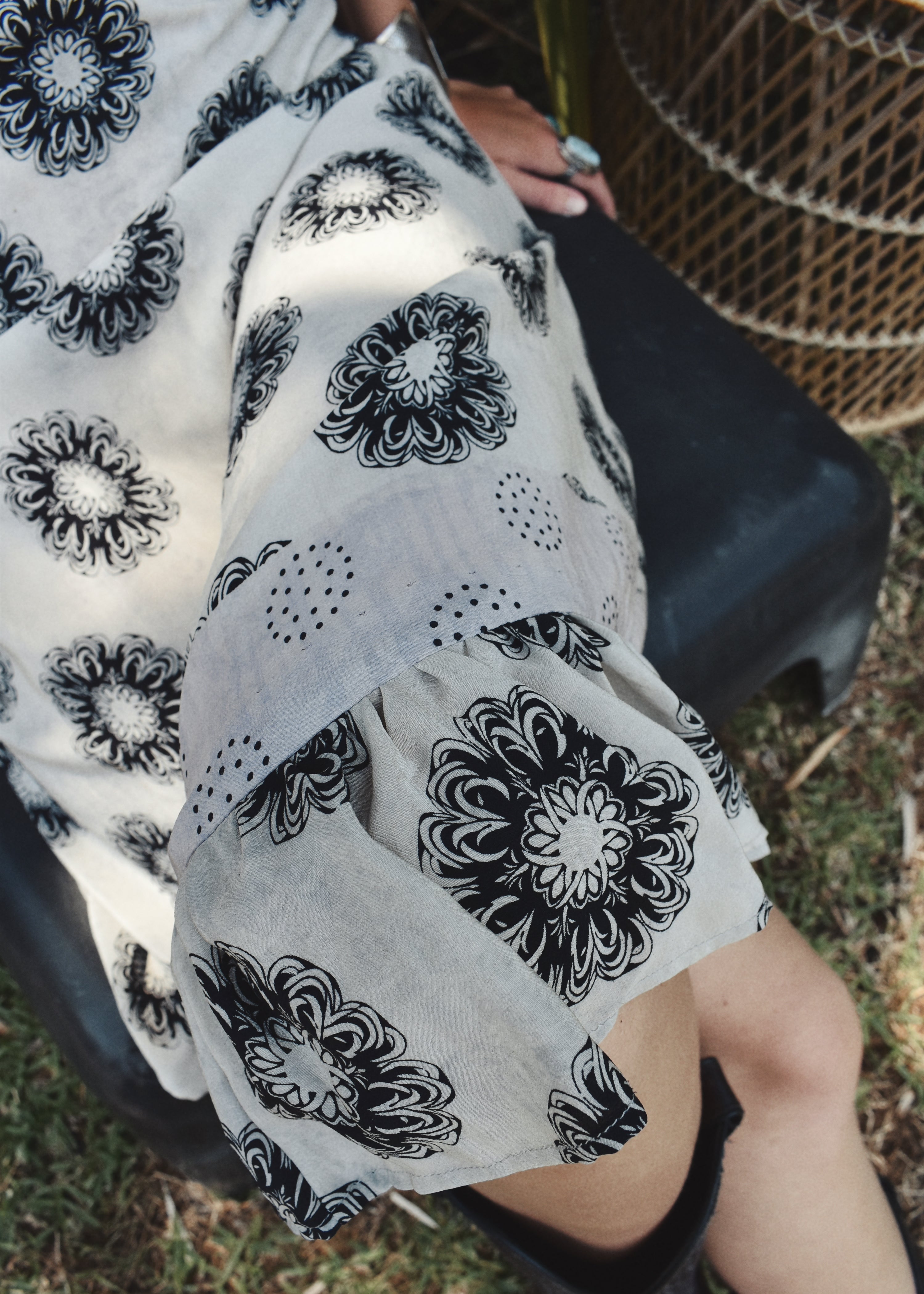 Rumex Silk Slip Dress ~ Graphite M