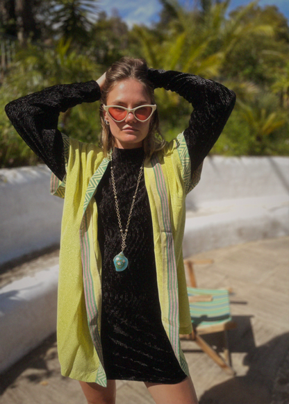 Pilea Silk Crepe Wrap Kimono Top ~ Endive L/XL