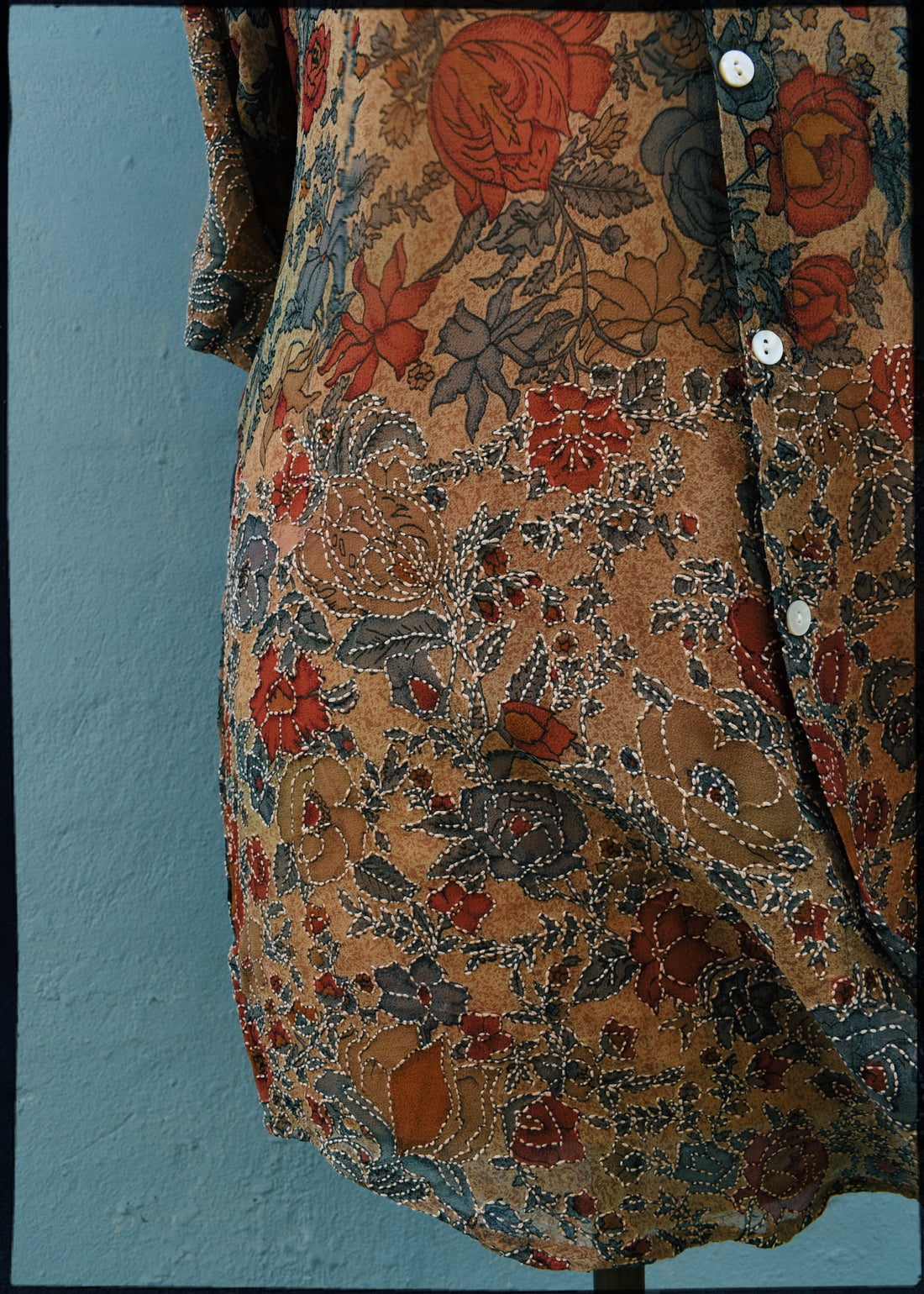 Astralagus Silk Crepe Oversized Shirt ~ Carnelian