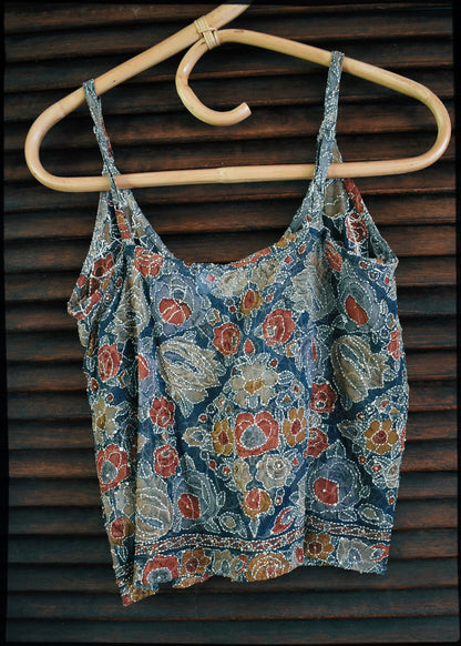 Reseda Silk Crepe Camisole Top ~ Carnelian XS