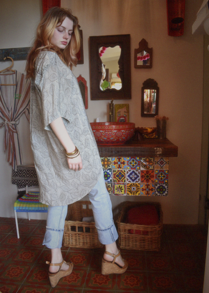 Astralagus Silk Crepe Oversized Shirt ~ Chateau