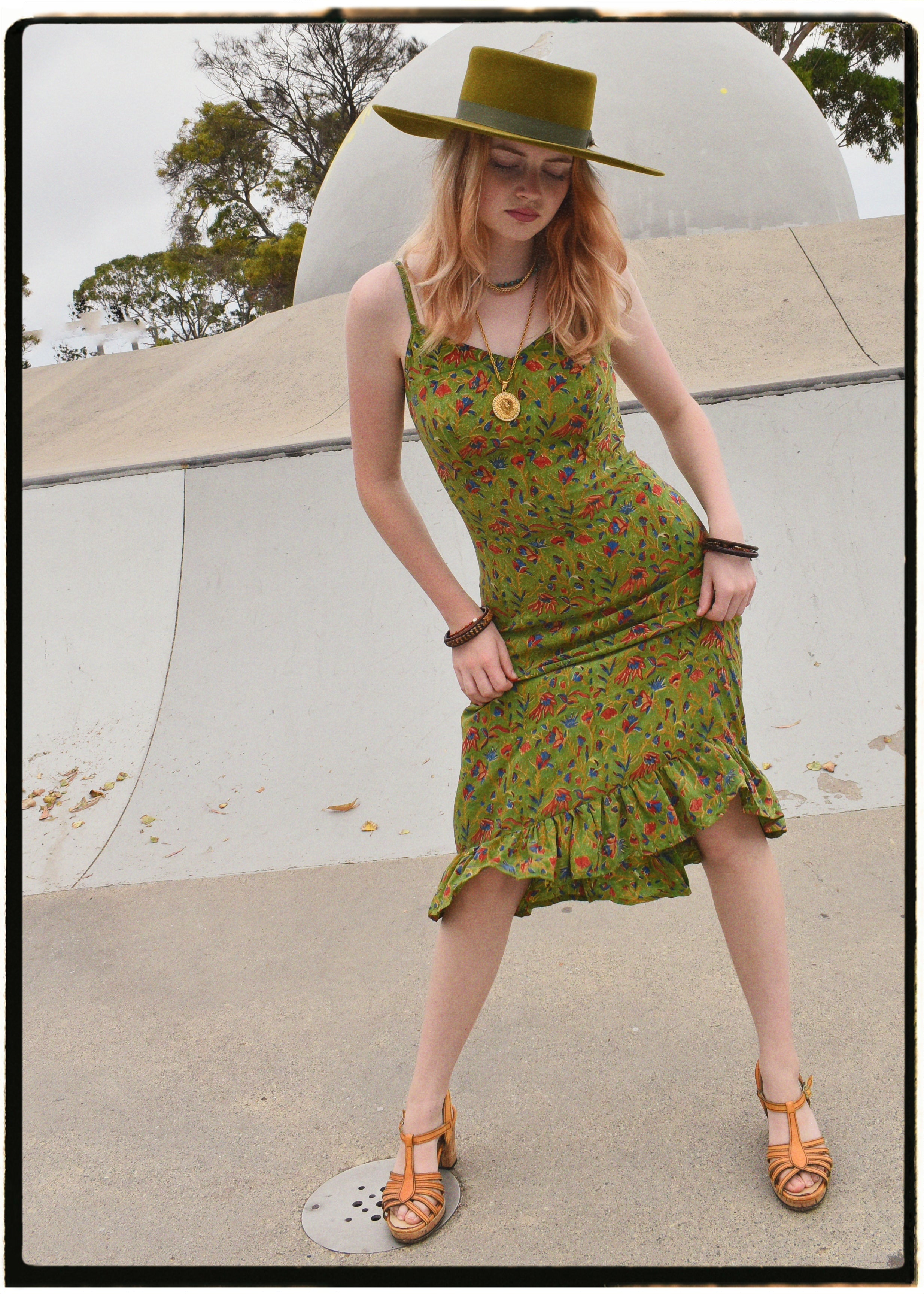 Rumex Silk Slip Dress ~  Woodbine XS &amp; XL