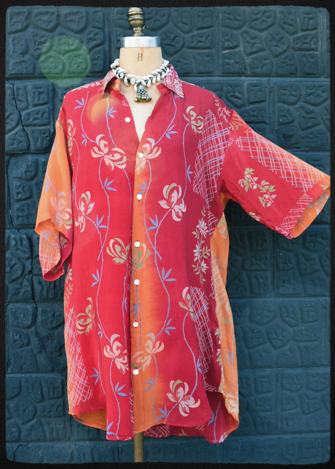 Astralagus Silk Crepe Oversized Shirt ~ Poppy