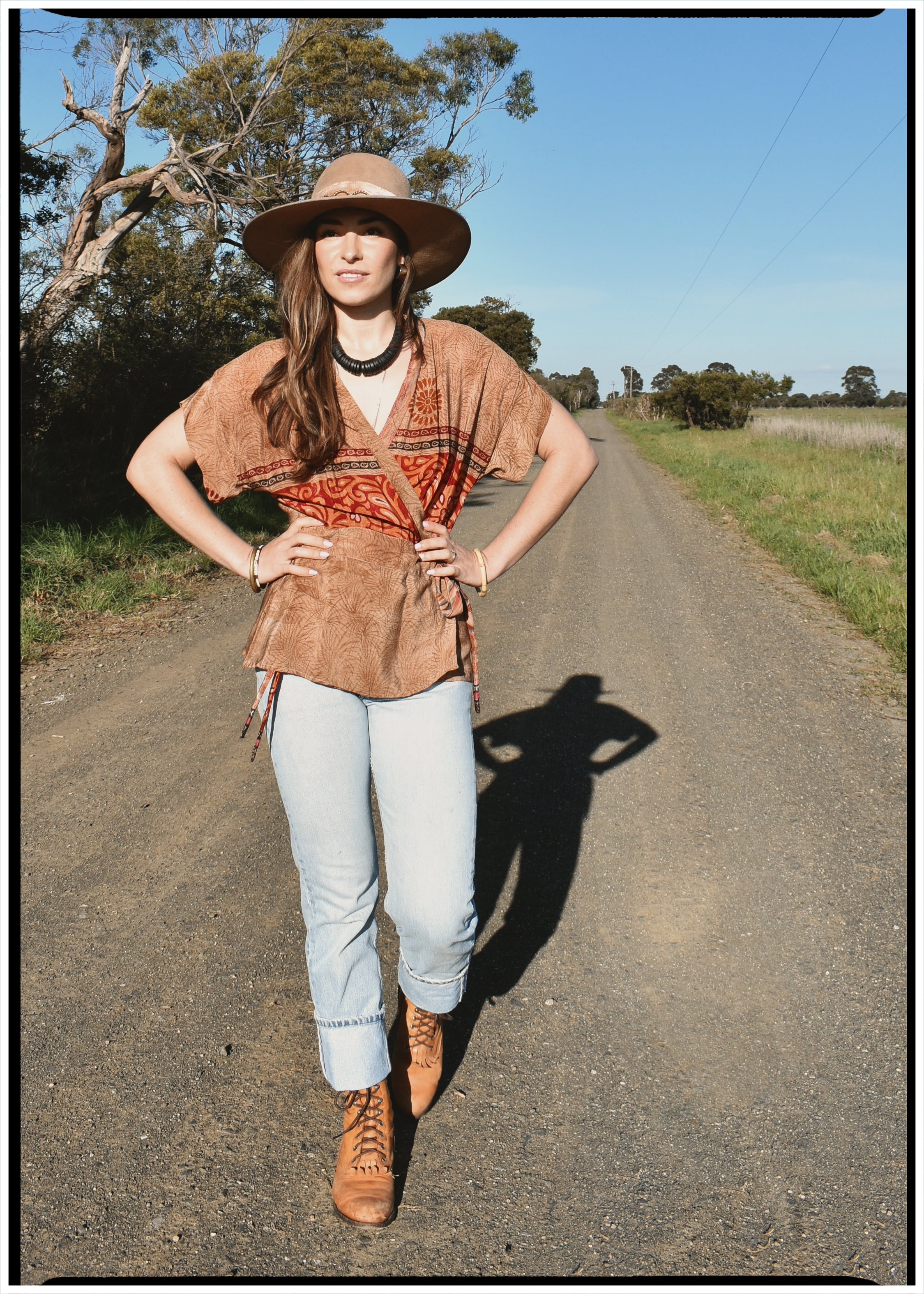 Bassia Silk Crepe Cross Tie Front Blouse ~ Bayou S