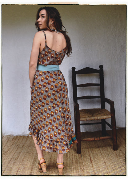 Rumex Silk Slip Dress ~ Provence M