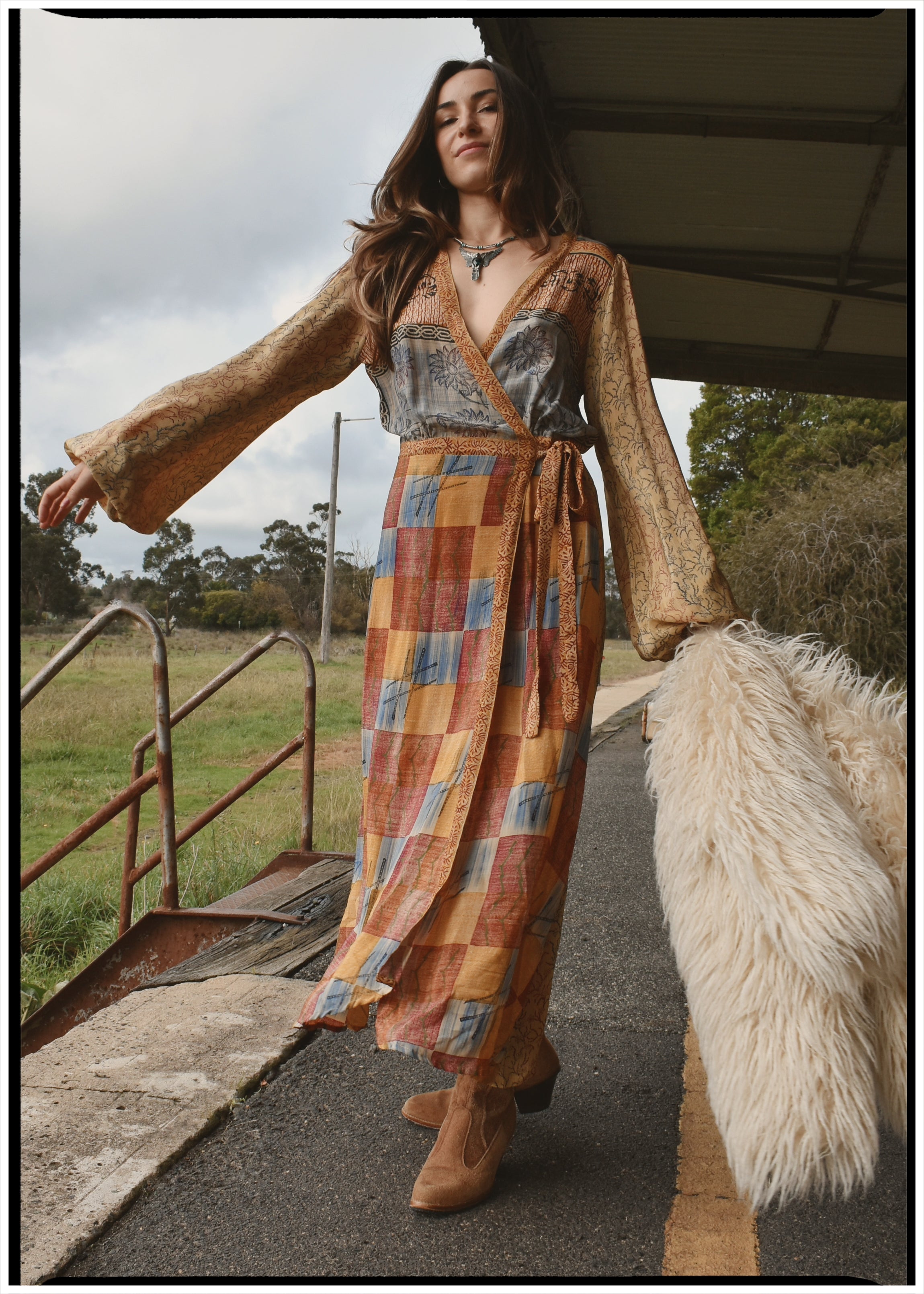 Caladium Silk Wrap Dress ~ Sienna S