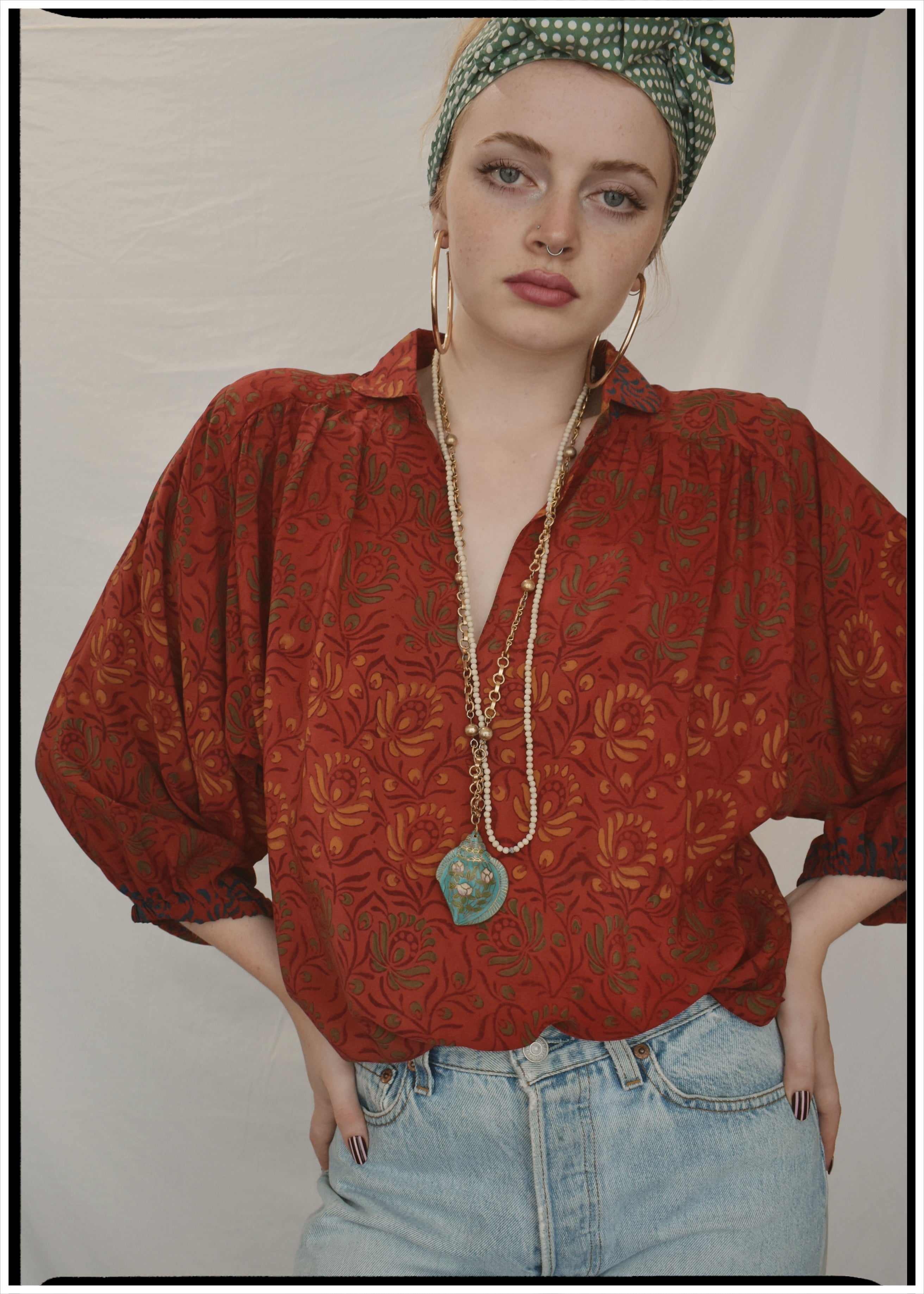 Ochna Silk Crepe Shirt ~ Paprika S &amp; XS