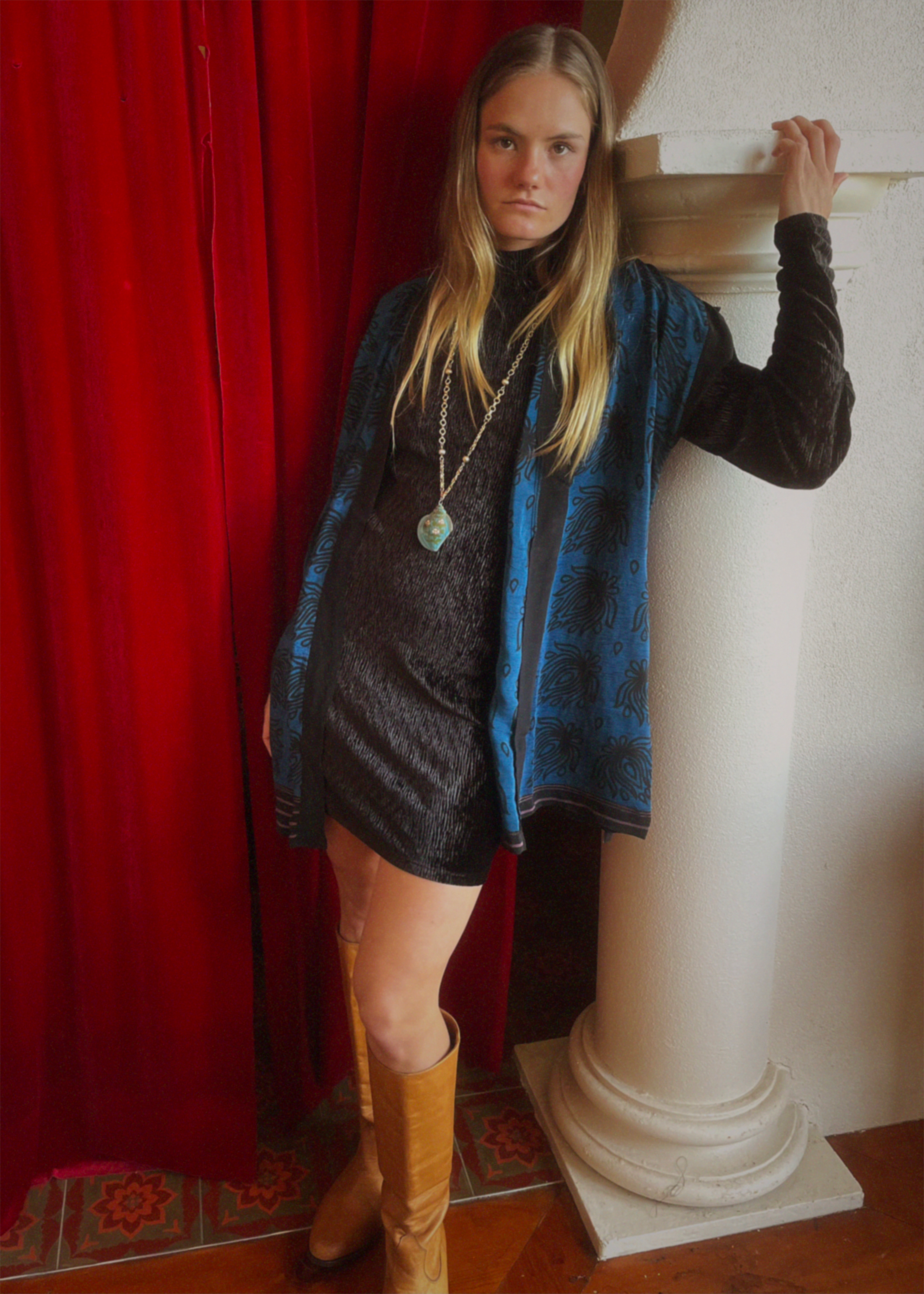 Pilea Silk Crepe Wrap Kimono Top ~ Savvy L/XL