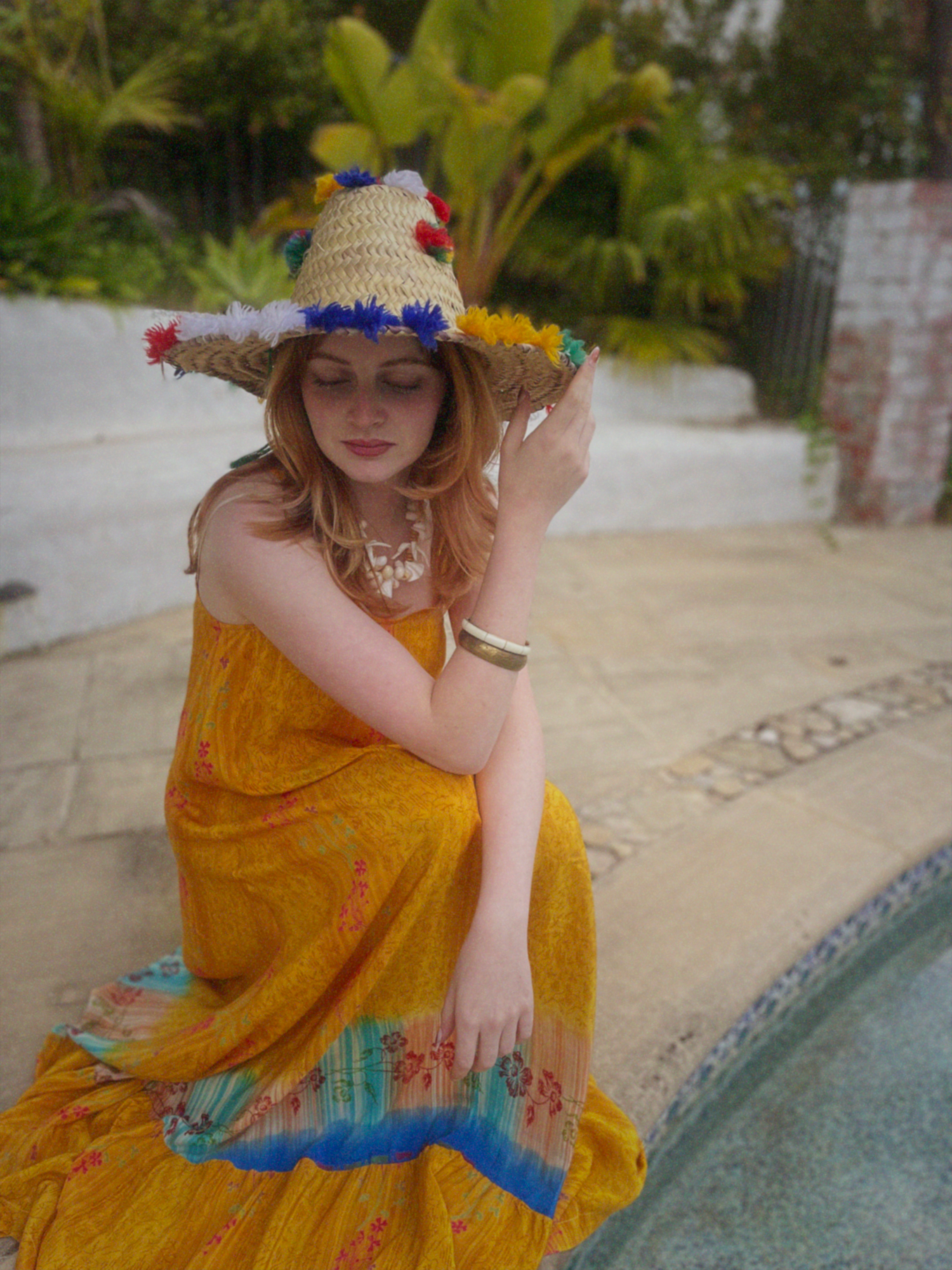 Eustoma Silk Crepe Swing Maxi Dress ~  Honey S