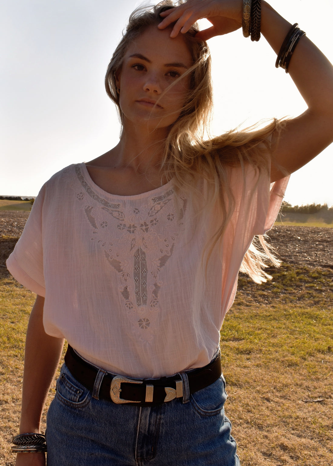 Hybrides Cotton Cut-Work Shirt