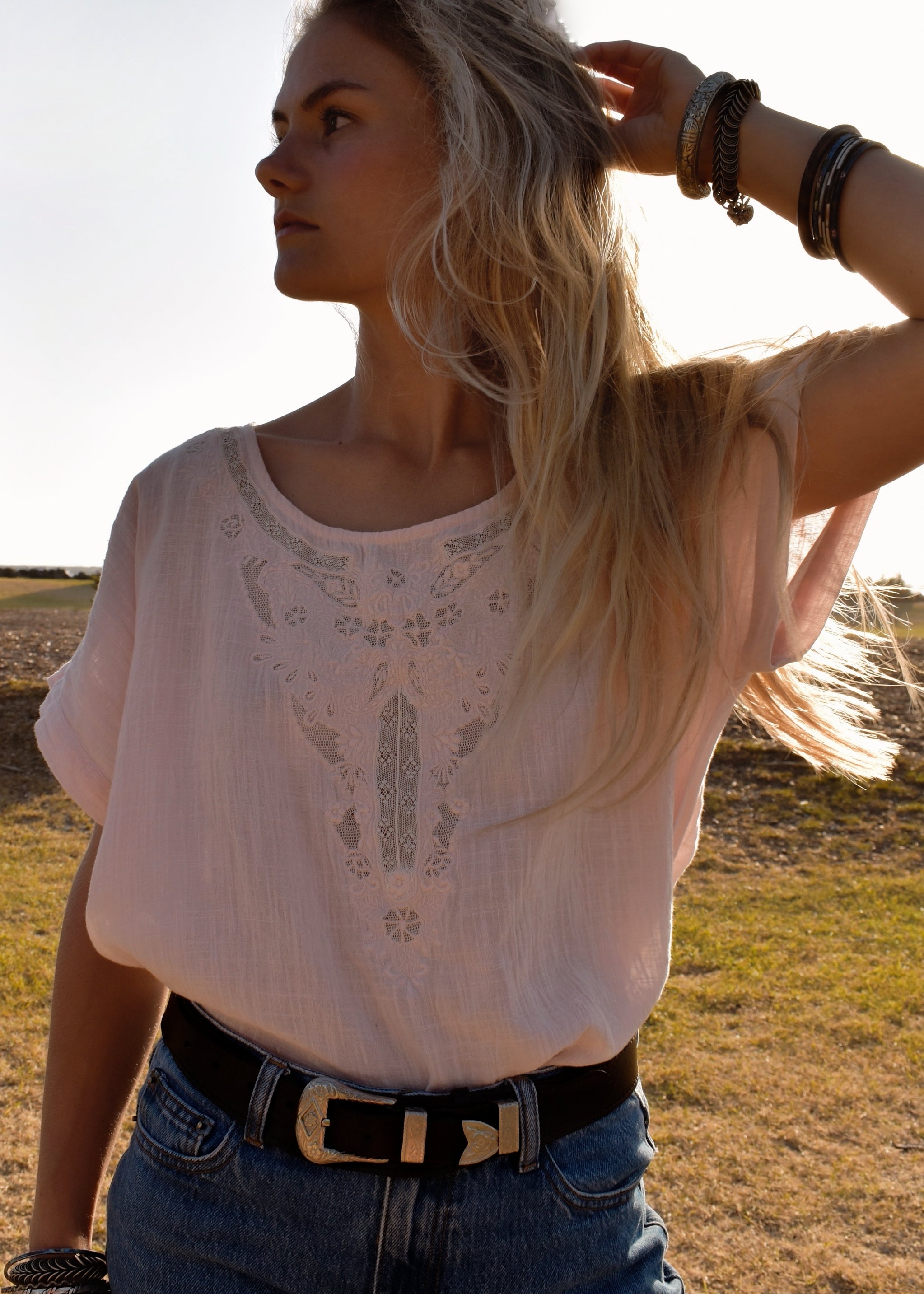 Hybrides Cotton Cut-Work Shirt