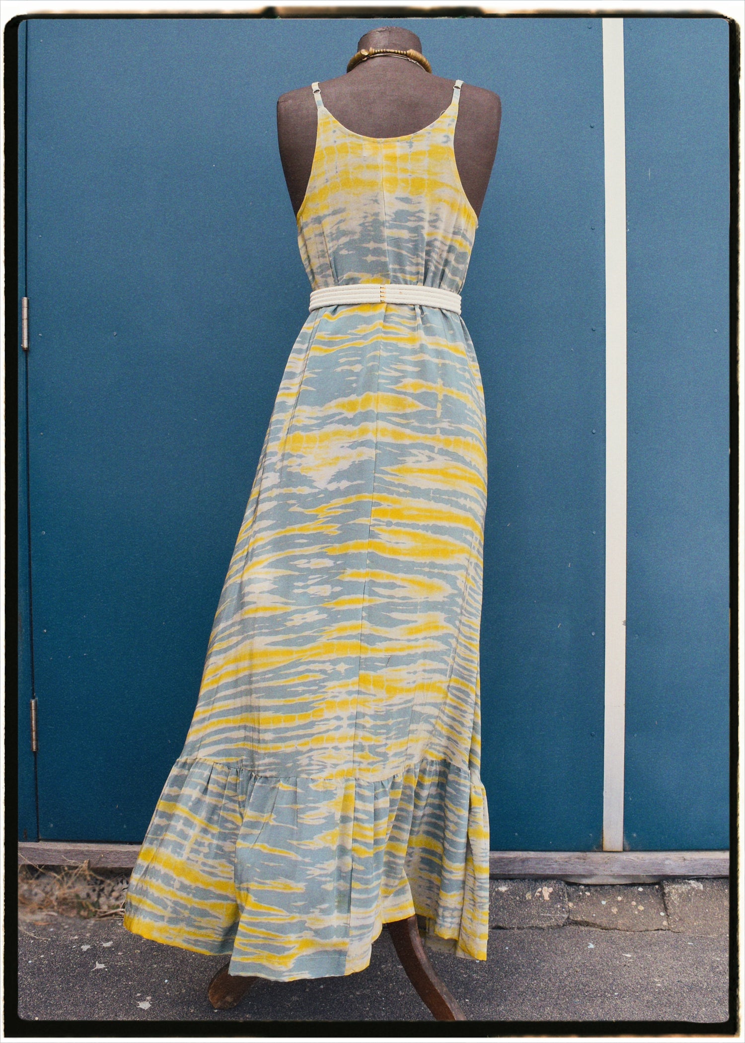 Eustoma Silk Crepe Swing Maxi Dress ~ Aloof L