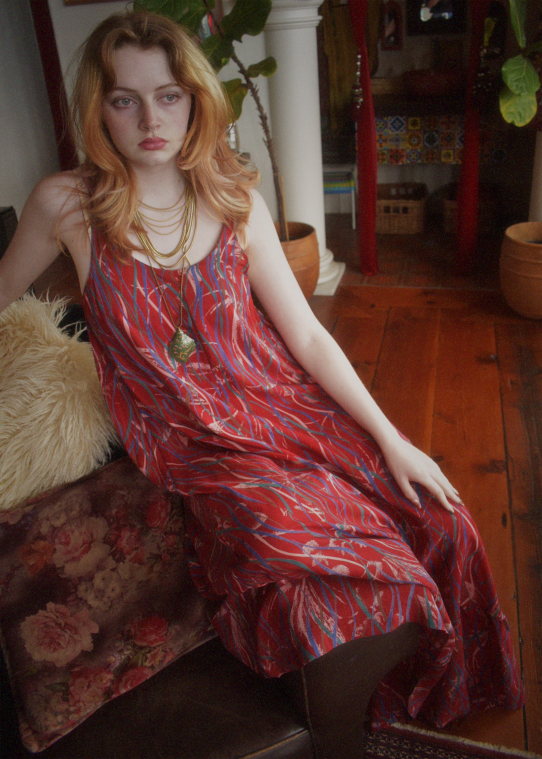 Eustoma Silk Crepe Swing Maxi Dress ~ Dubarry M