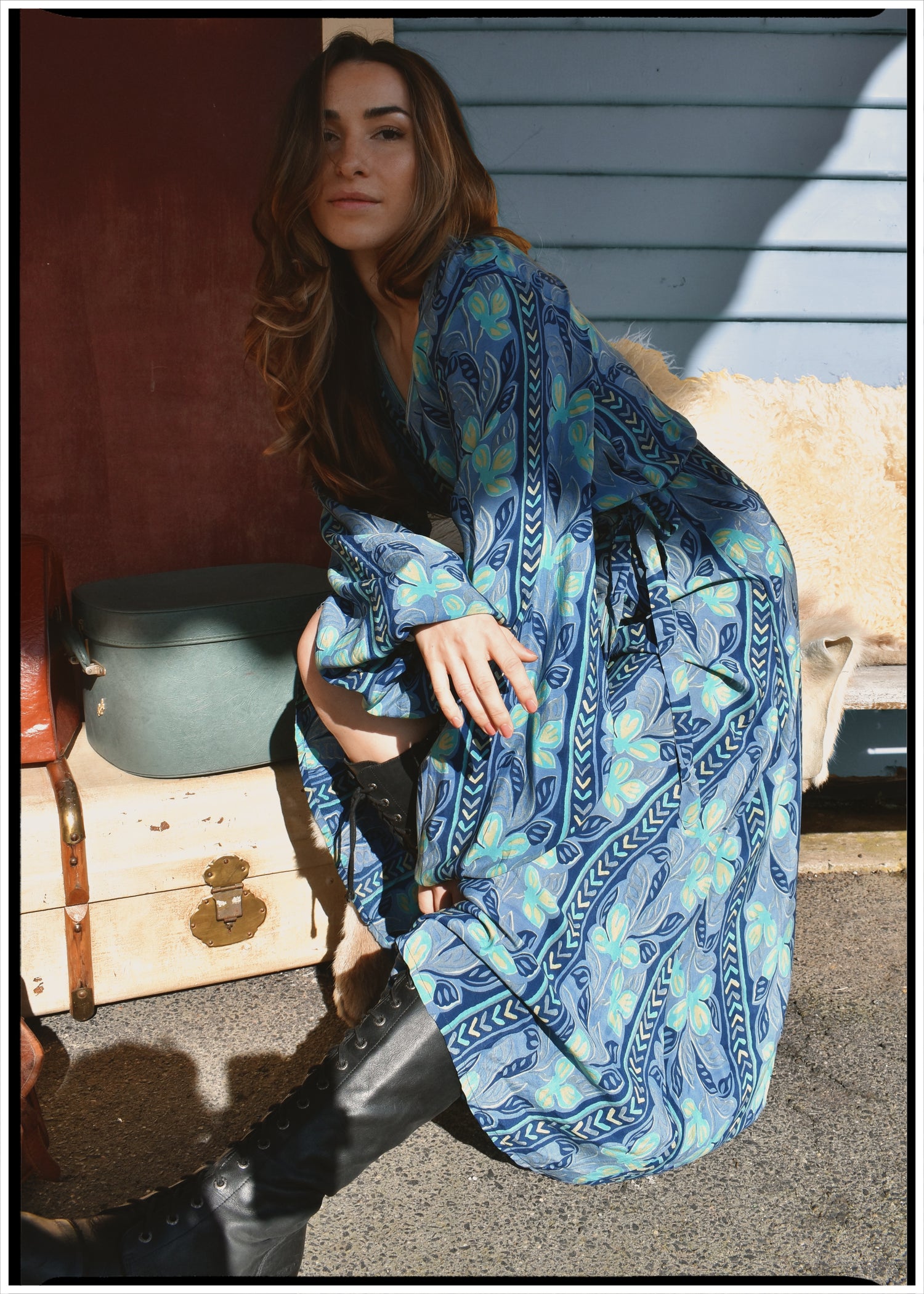 Caladium Silk Wrap Dress ~ Brook XS