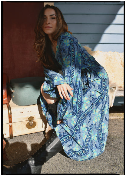 Caladium Silk Wrap Dress ~ Brook XS