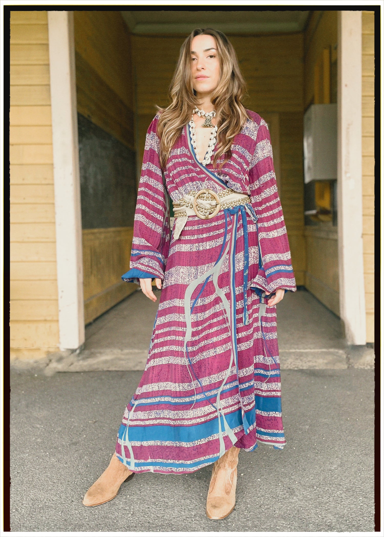 Caladium Silk Wrap Dress ~ Mauve S