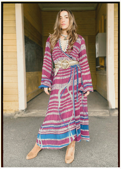 Caladium Silk Wrap Dress ~ Mauve S