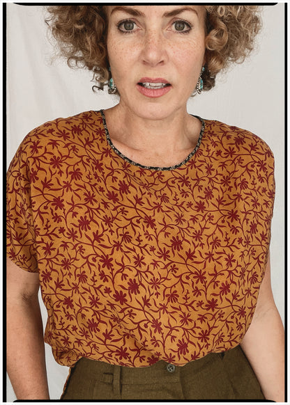 Viola Silk Crepe T-Shirt ~ Cupid XL