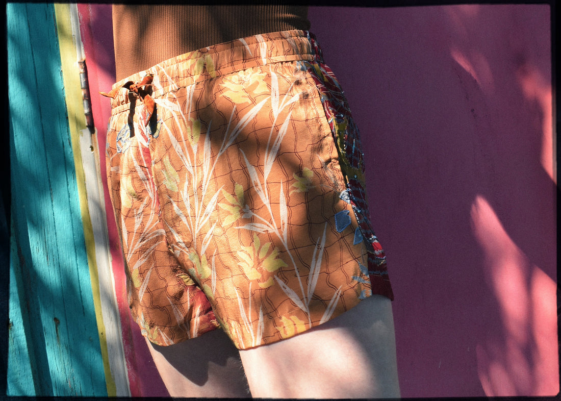 Fumaria Silk Shorts ~ Crimson S
