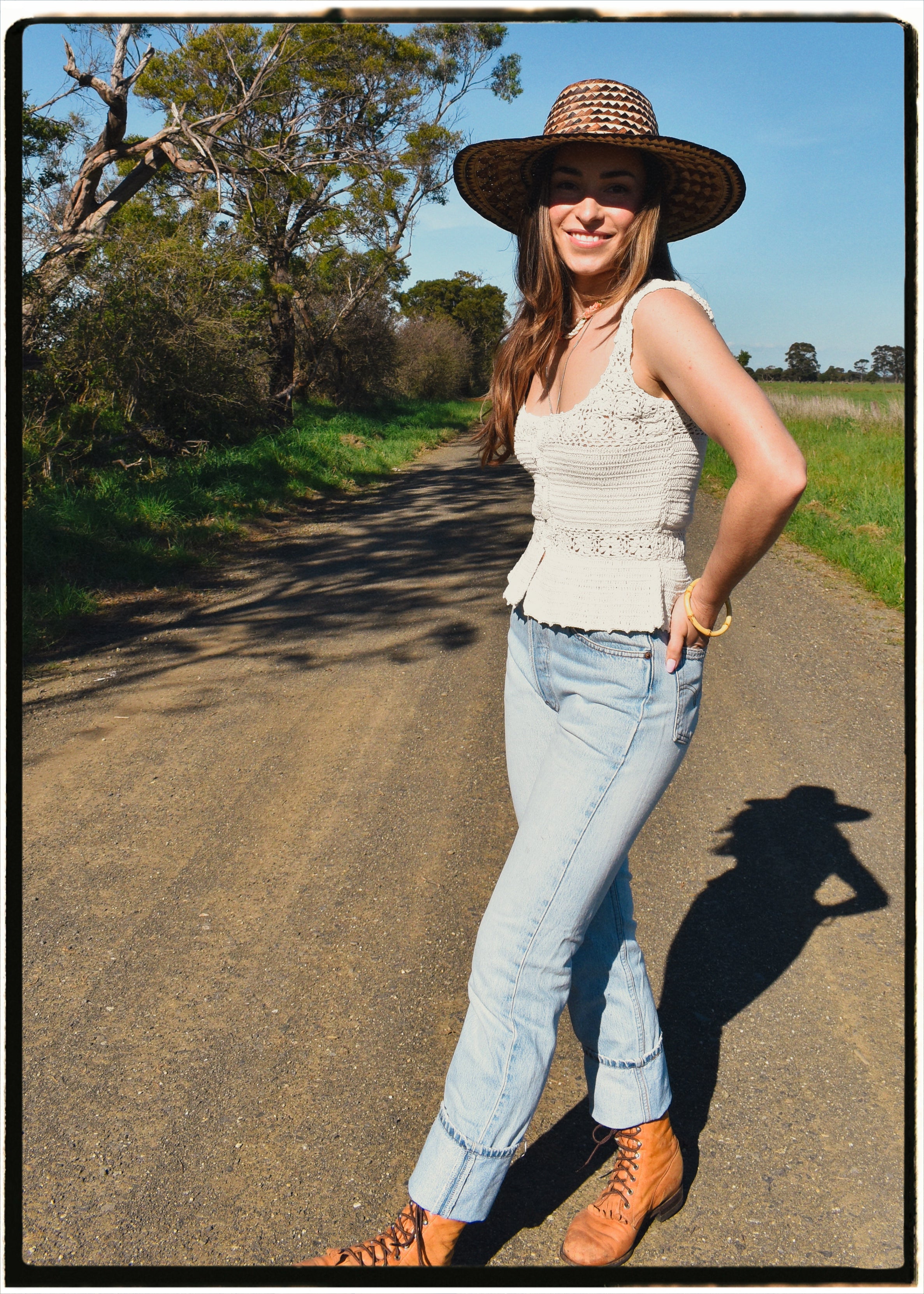Alcea Hand-Crochet Button-Up Camisole ~ Ivory