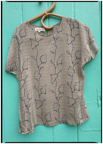 Viola Silk Crepe T-Shirt ~ Saigon XS