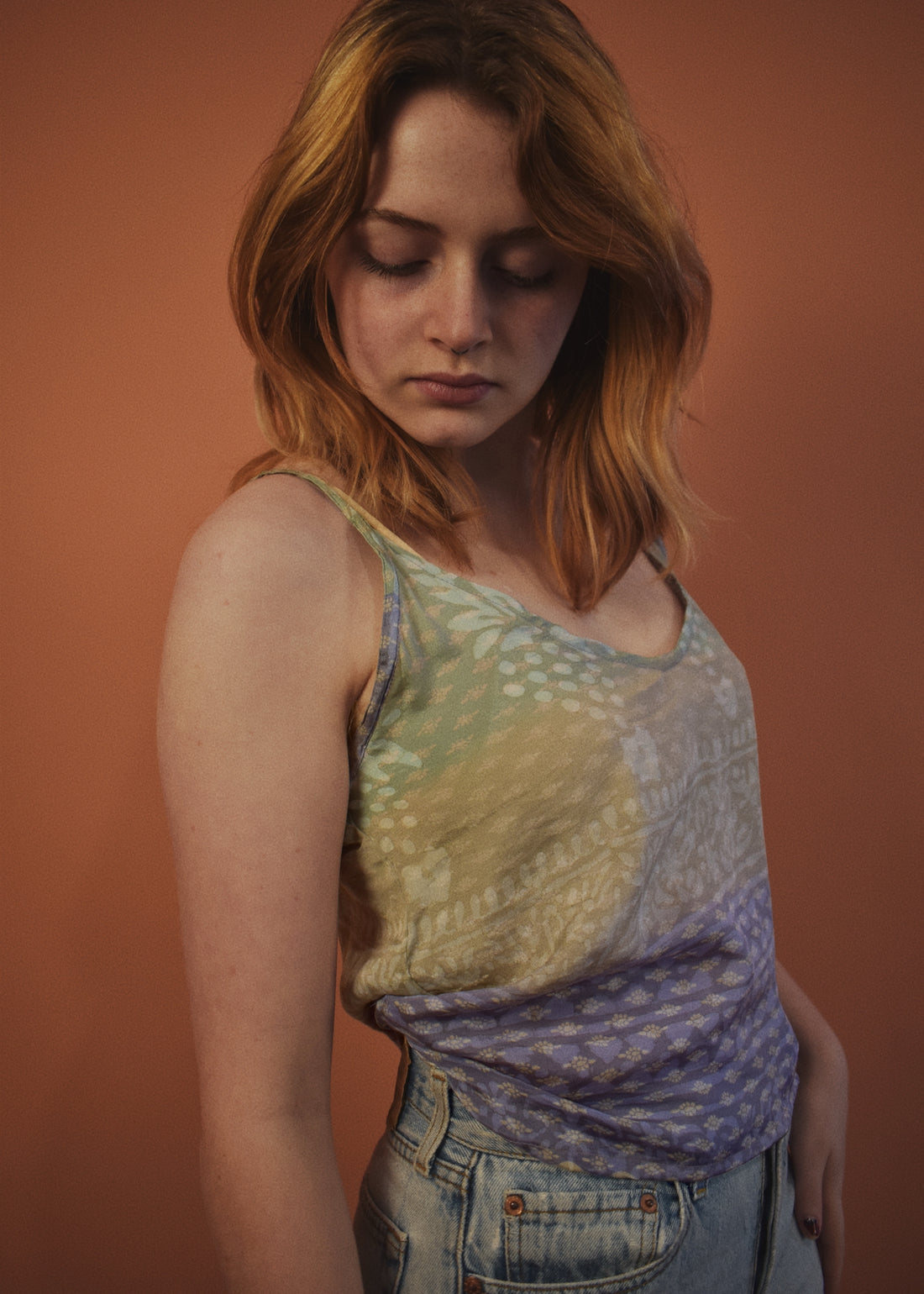 Reseda Silk Crepe Camisole Top ~ Cosmic S
