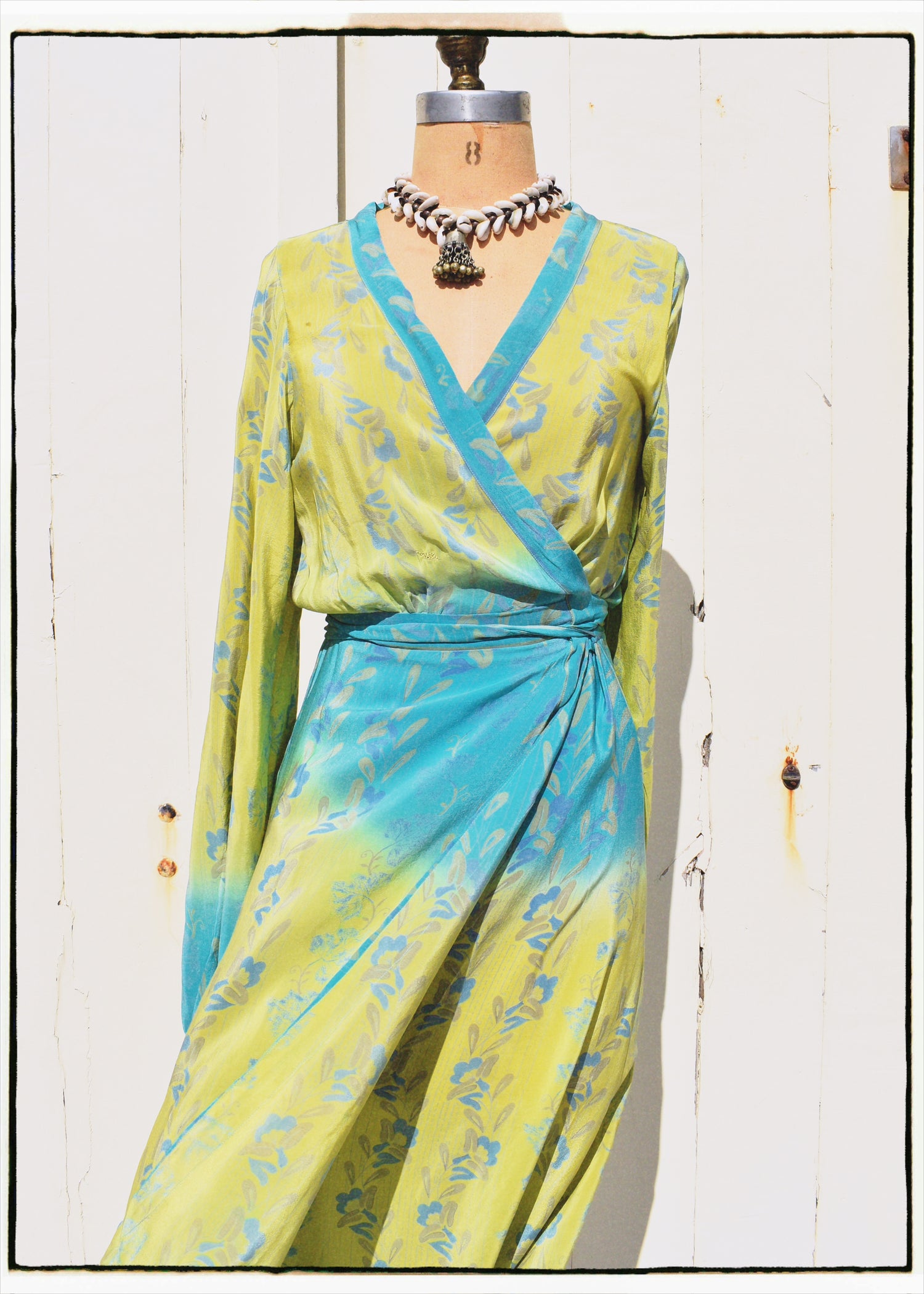 Caladium Silk Wrap Dress ~ Cascade XS