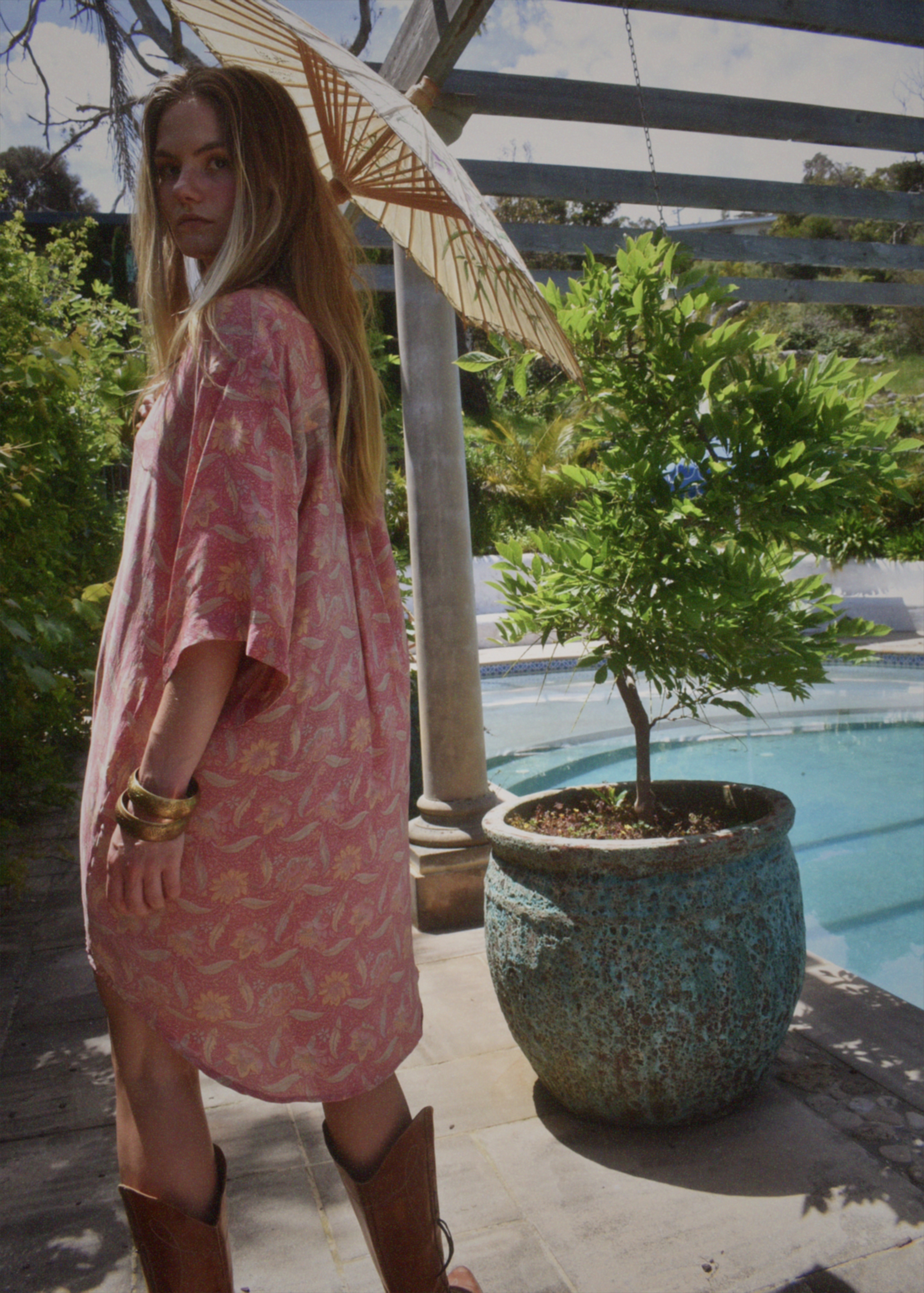 Astralagus Silk Crepe Oversized Shirt ~ Terra