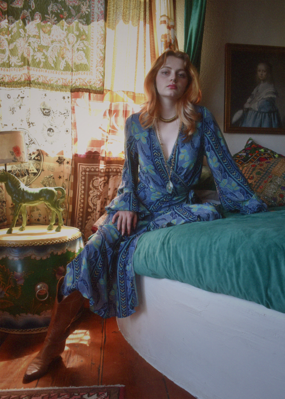 Caladium Silk Wrap Dress ~ Brook XS