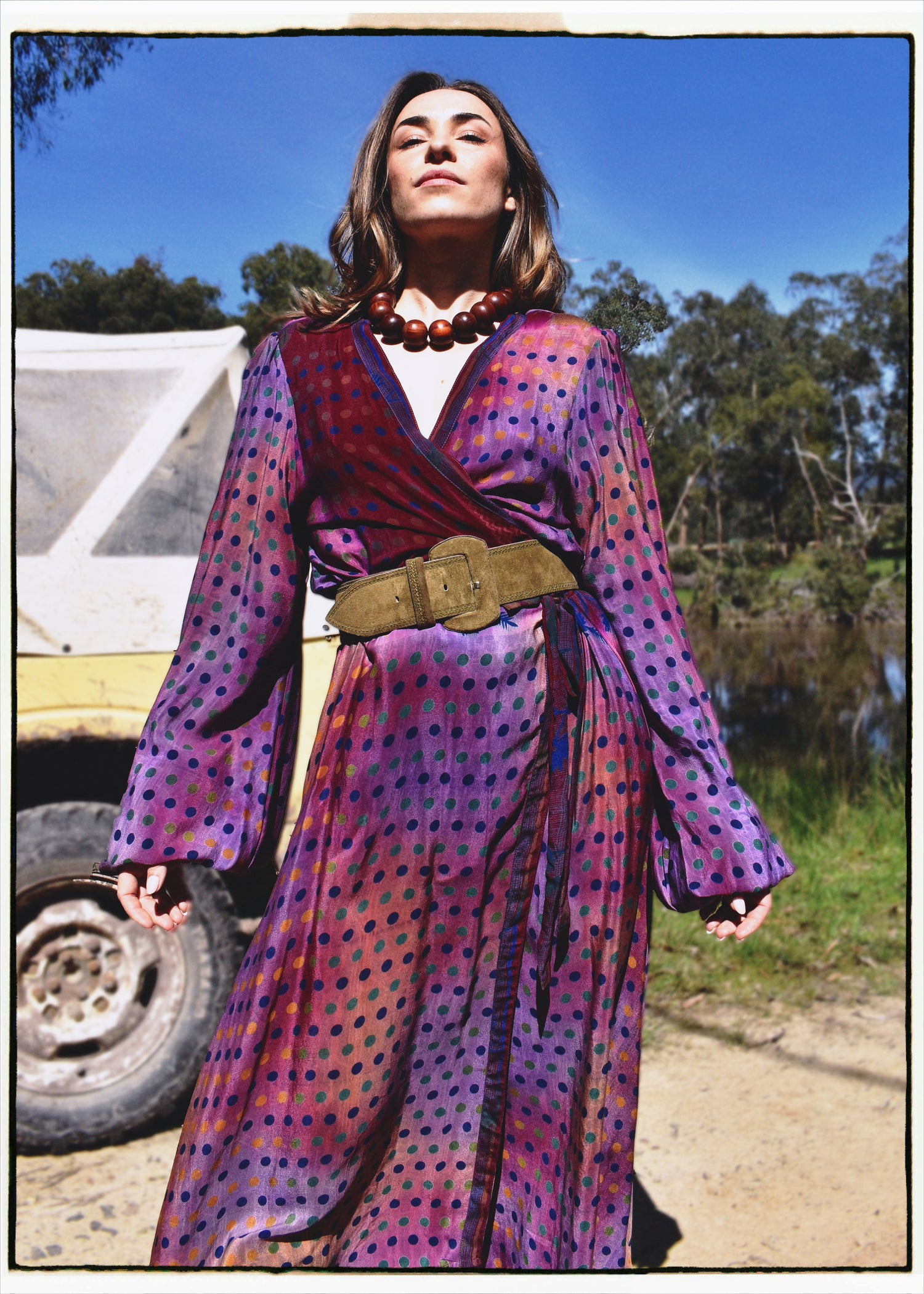 Caladium Wrap Silk Dress ~ Tweed XL