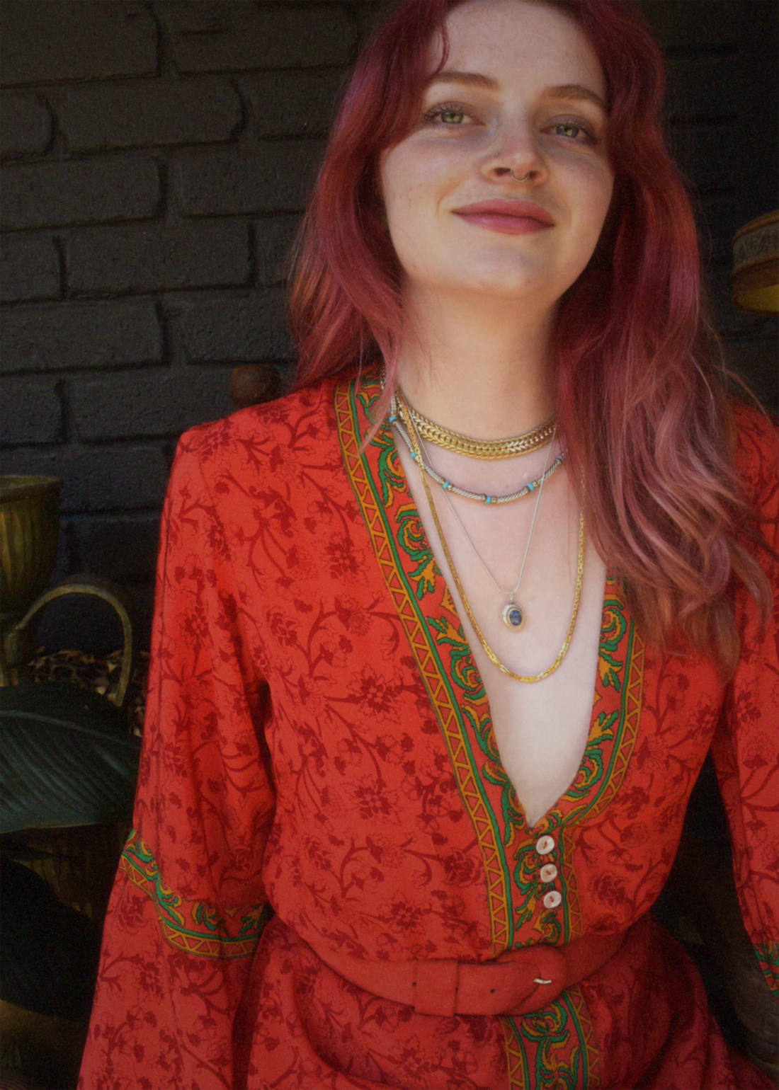 Zea Silk Crepe Kaftan Maxi Dress ~  Ibis S, M &amp; XL