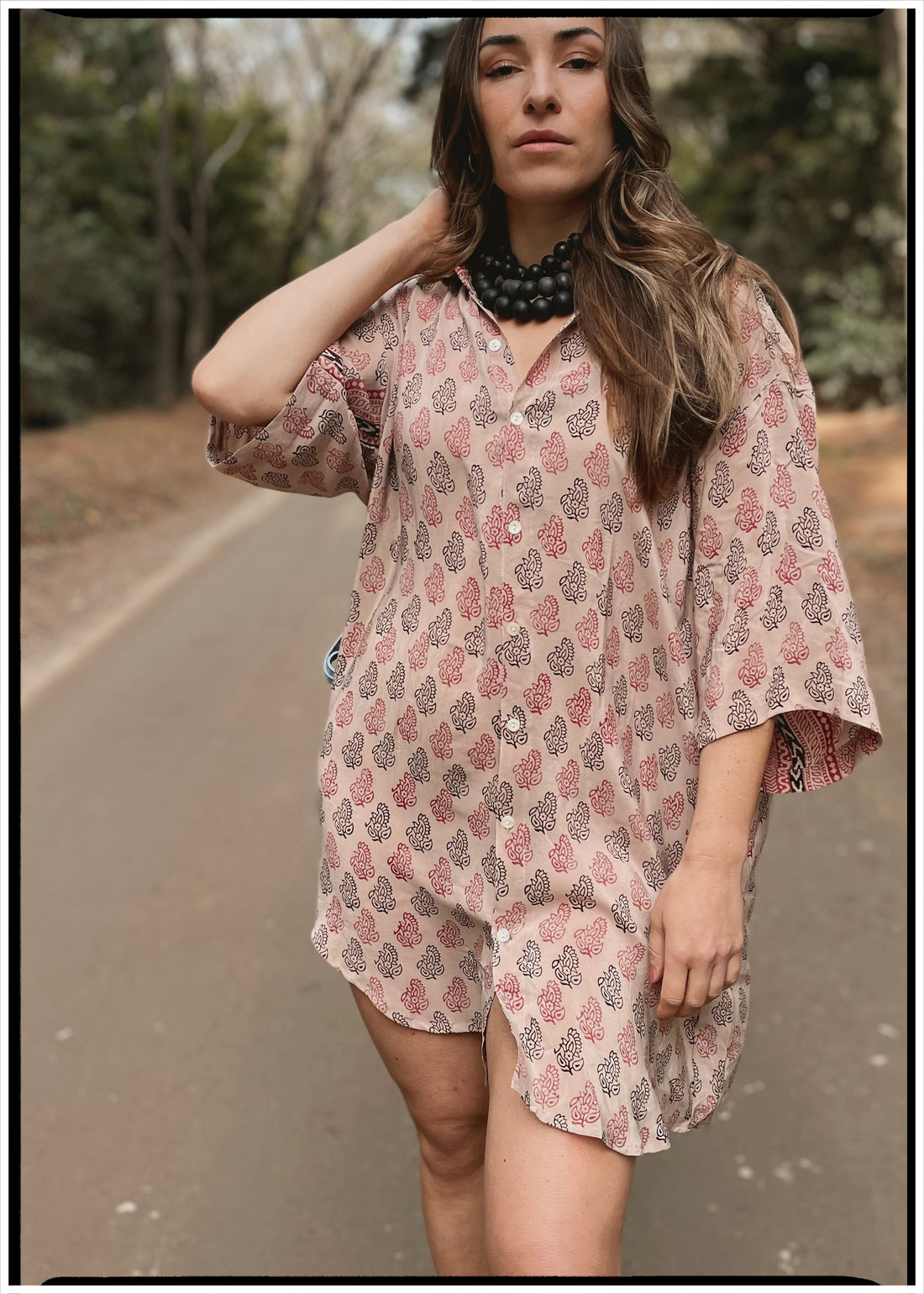 Astralagus Silk Crepe Oversized Shirt ~ Agarbatti