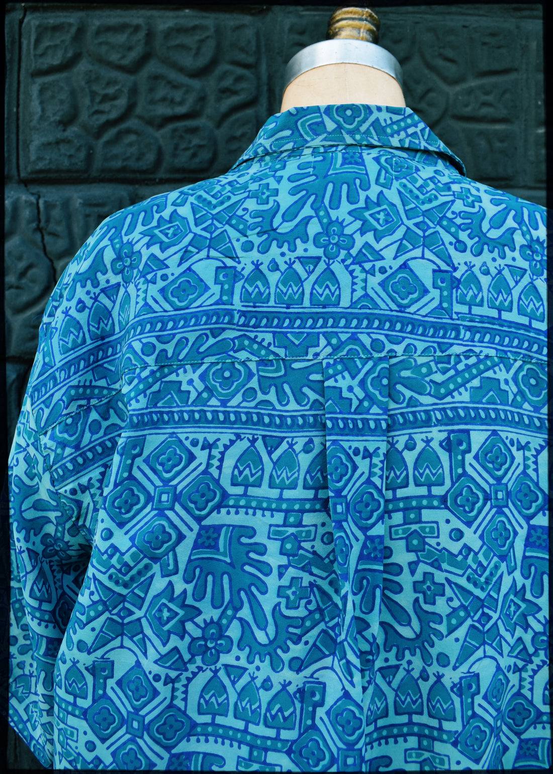 Astralagus Silk Crepe Oversized Shirt ~ Turkish Tile