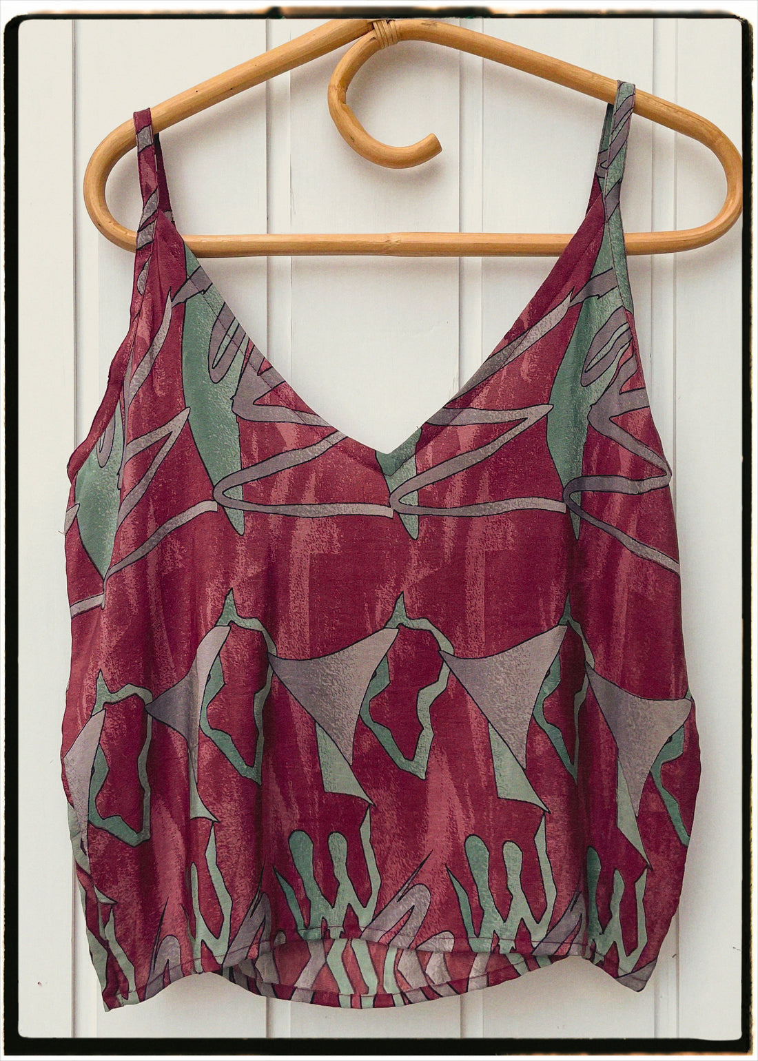 Reseda Silk Crepe Camisole Top ~ Magenta M