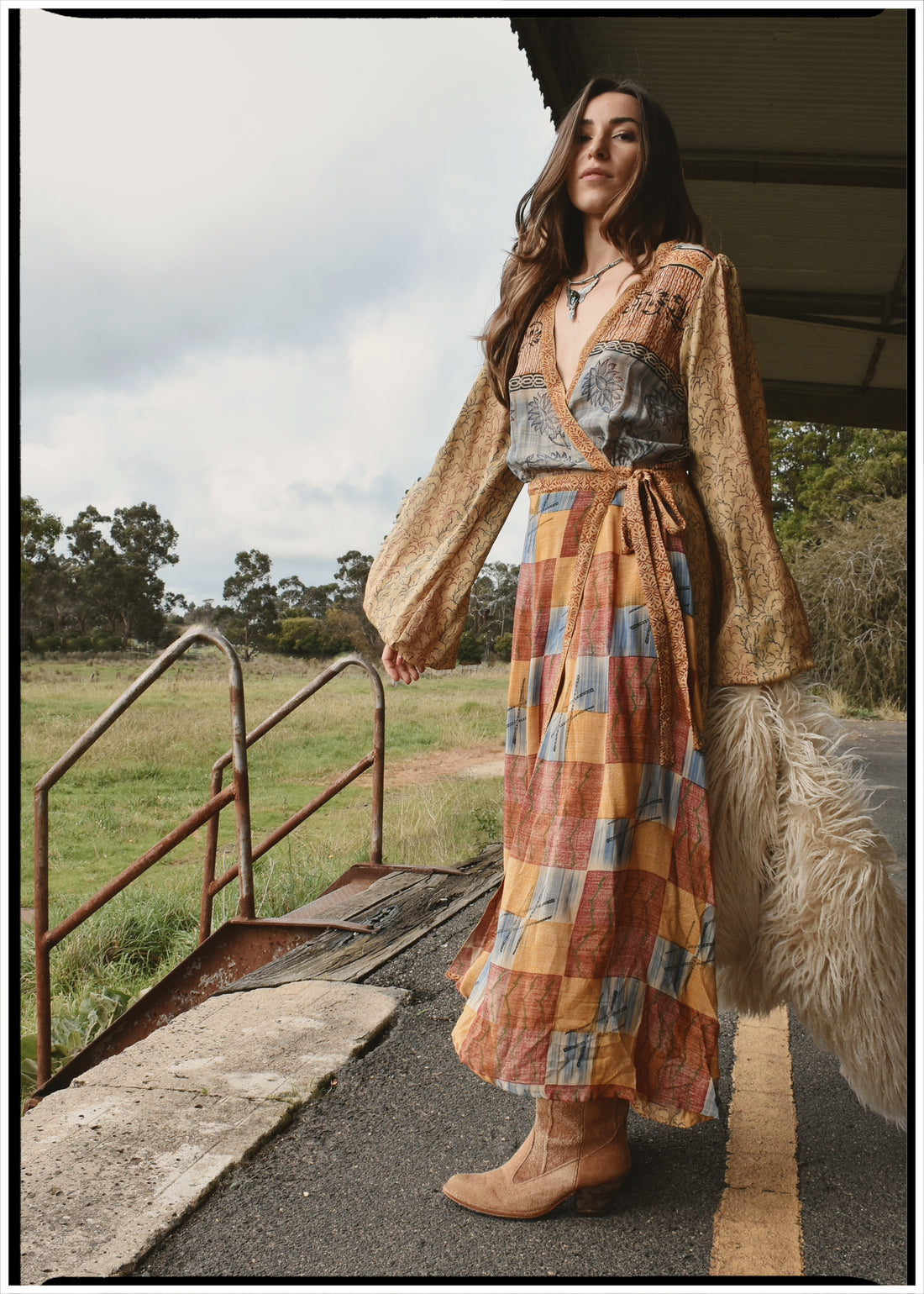 Caladium Silk Wrap Dress ~ Sienna S