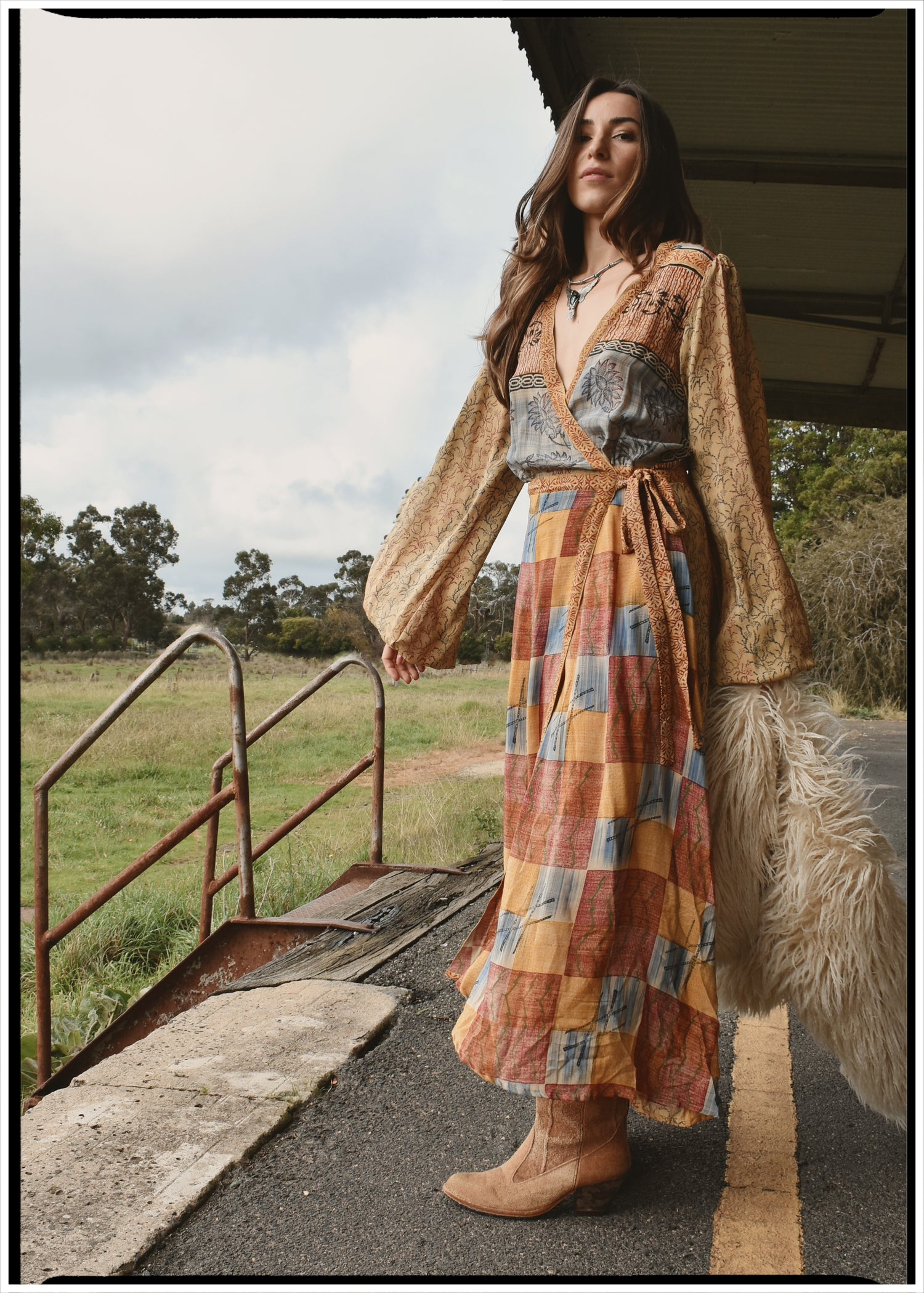 Caladium Silk Wrap Dress ~ Sienna S