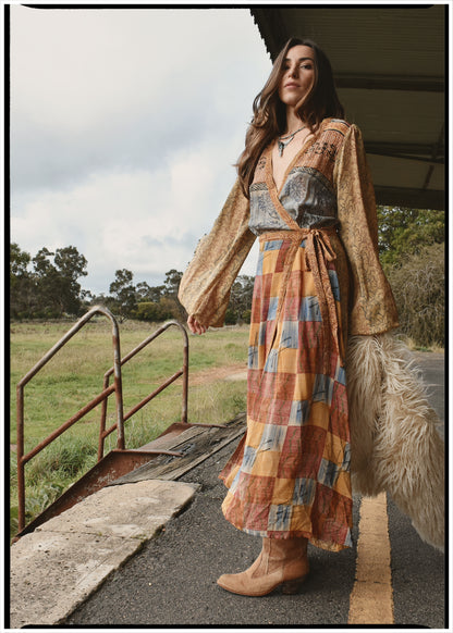 Caladium Silk Wrap Dress ~ Sienna S