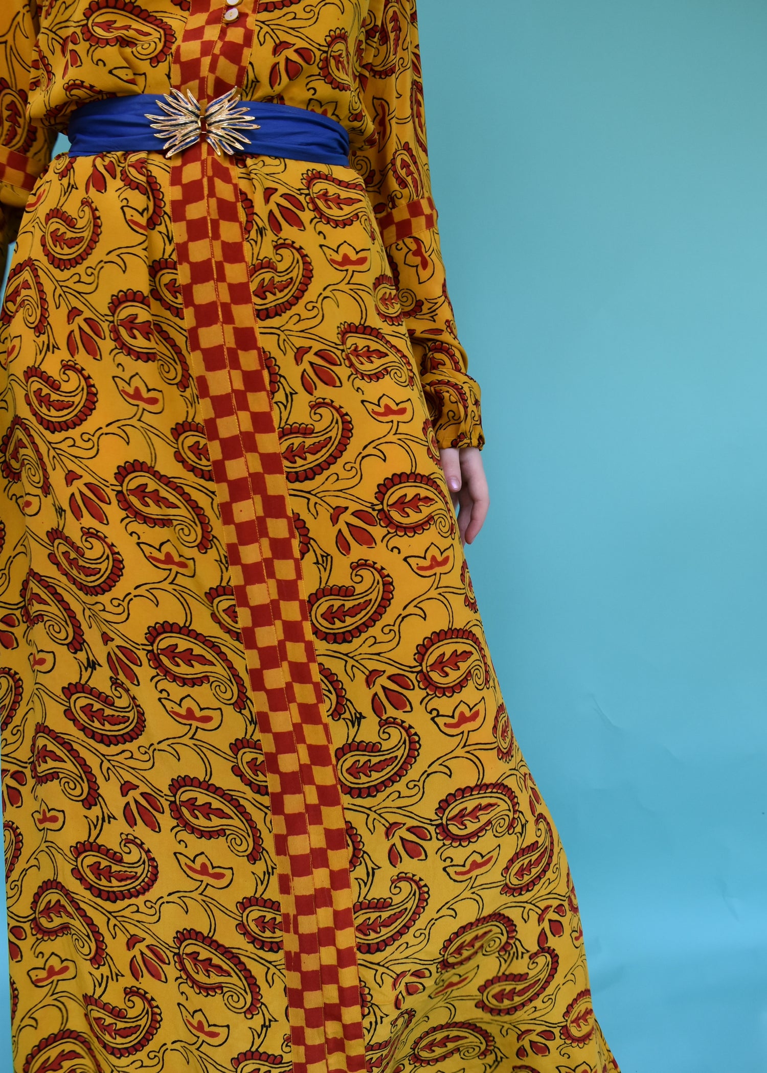 Zea Silk Crepe Kaftan Maxi Dress ~  Fusion XS